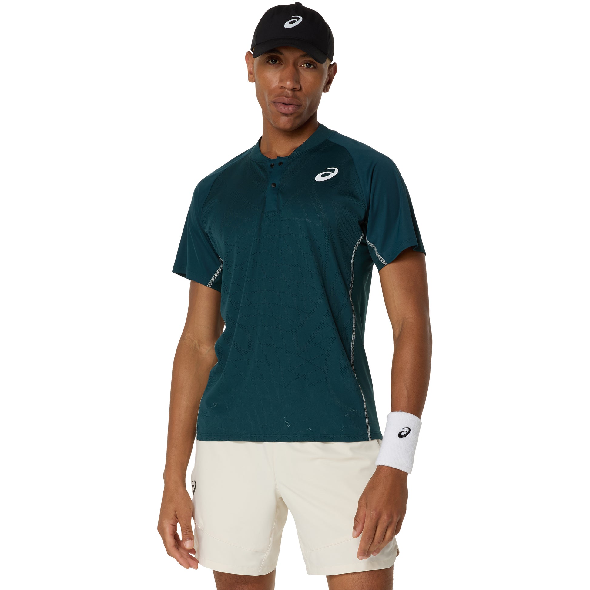 ASICS Match Actibreeze Polo Hombres-Verde Oscuro