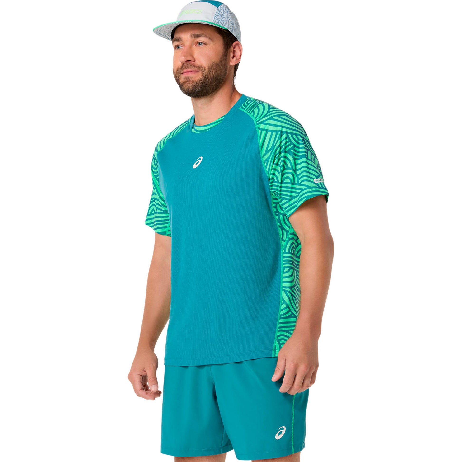 Court Camiseta de manga corta Hombres - verde oscuro, verde claro