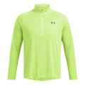 Tech Textured Half-Zip Camiseta de manga larga Hombres - verde neón,