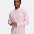 Tech Textured Half-Zip Camiseta De Manga Larga Hombres-Rosa