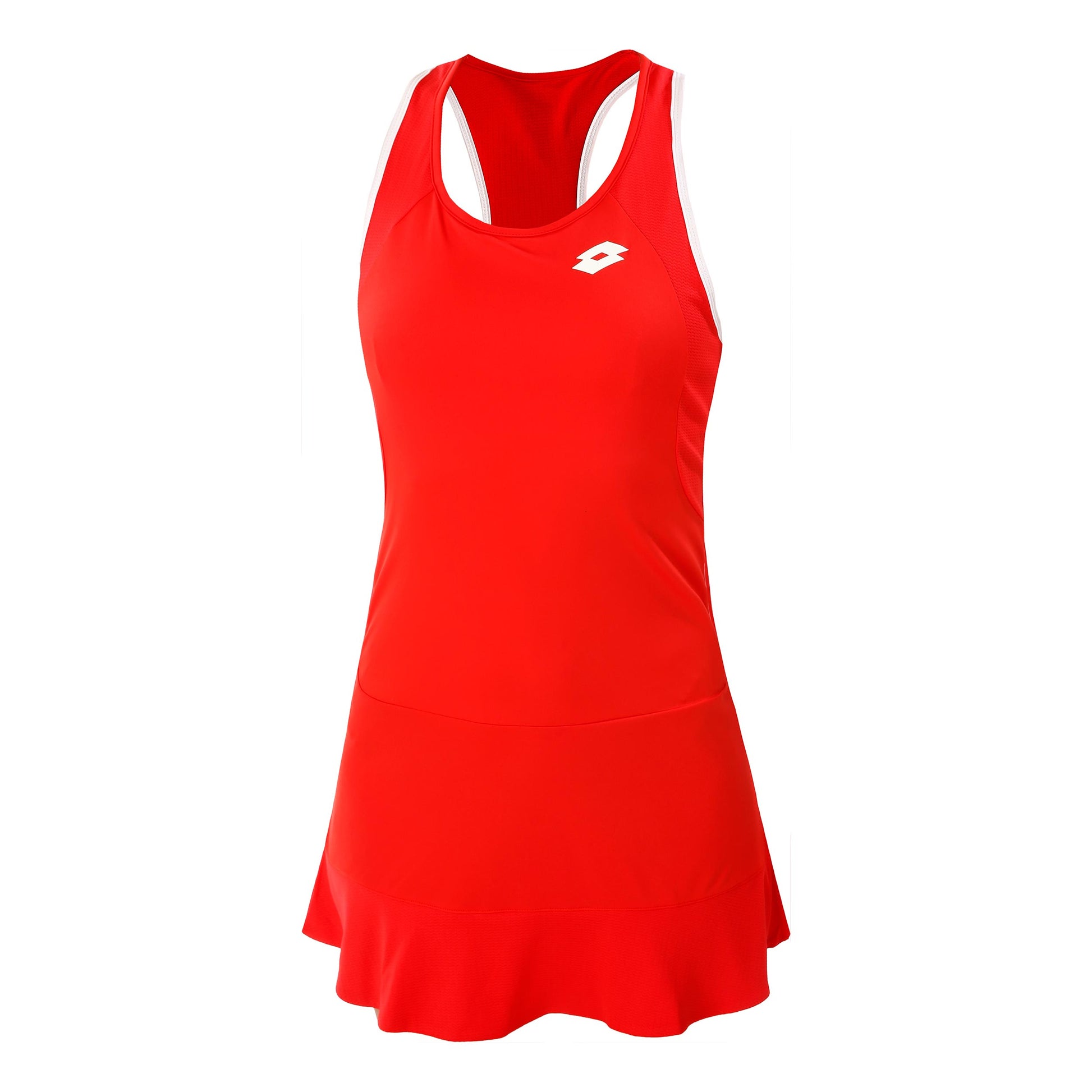 Lotto Squadra II PL Vestido Mujeres - rojo, blanco