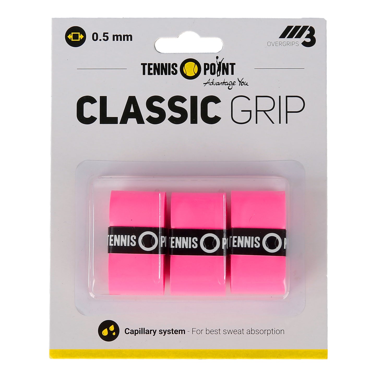 Tennis-Point Classic Grip Pack de 3 - rosa