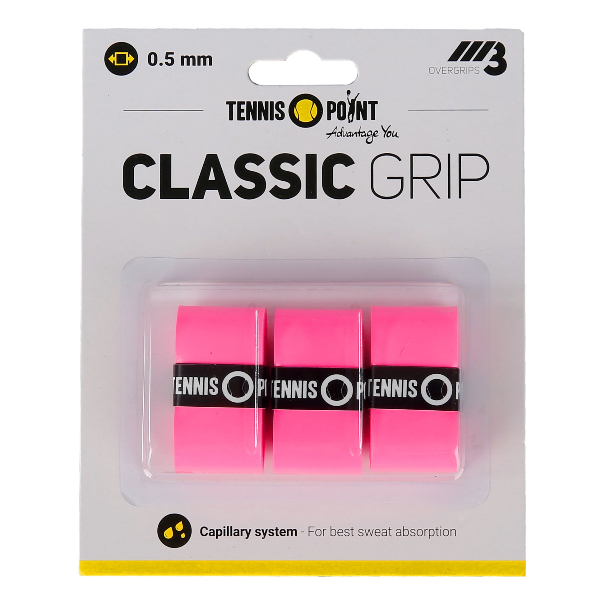 Tennis-Point Classic Grip Pack de 3 - rosa