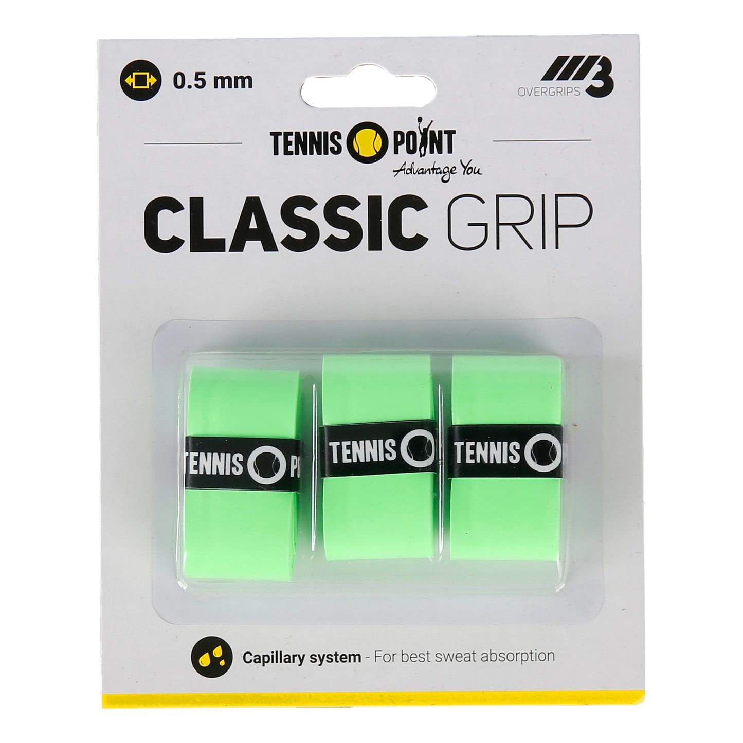 Tennis-Point Classic Grip Pack de 3 - verde