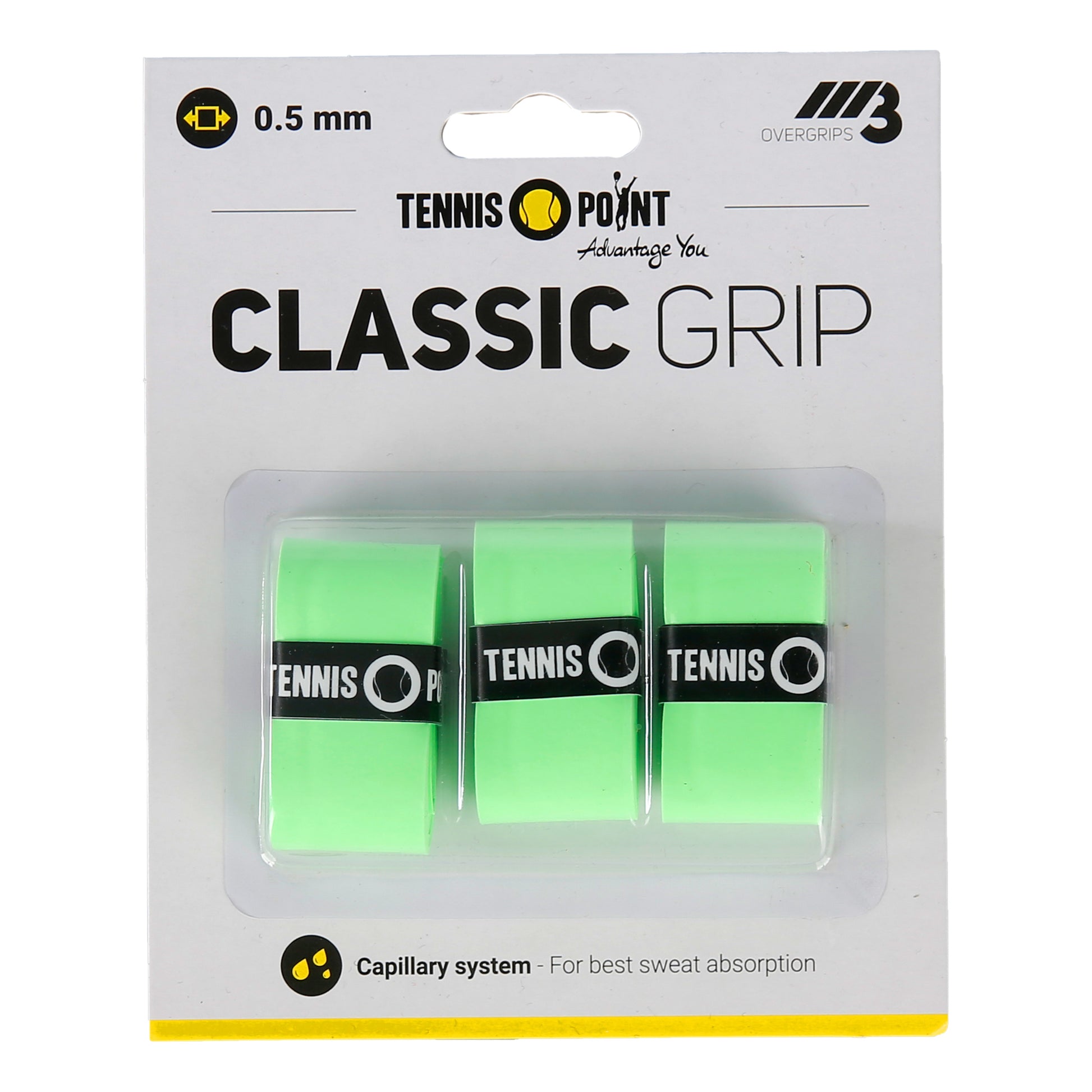 Tennis-Point Classic Grip Pack de 3 - verde