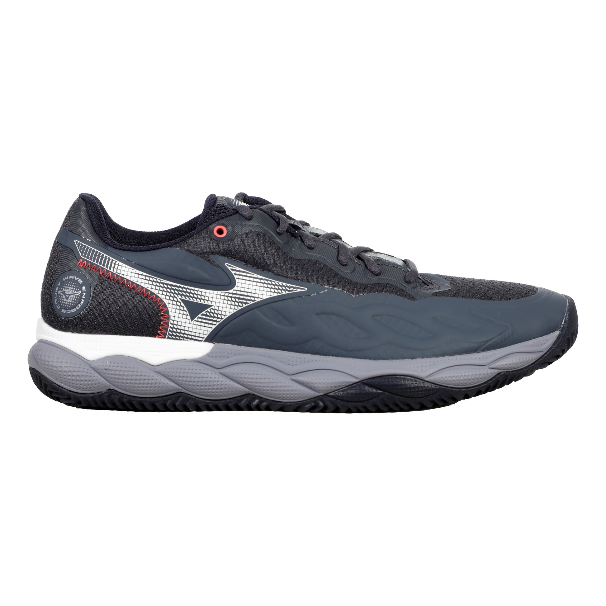 Mizuno Wave Enforce Court Zapatilla Tierra Batida Hombres-Gris,Blanco