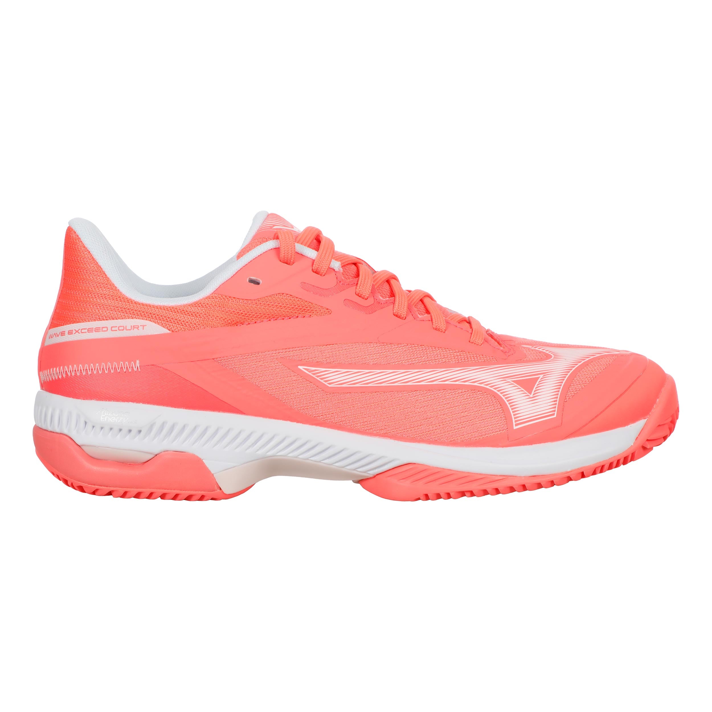Mizuno Wave Exceed Court Zapatilla Tierra Batida Mujeres-Coral,Blanco