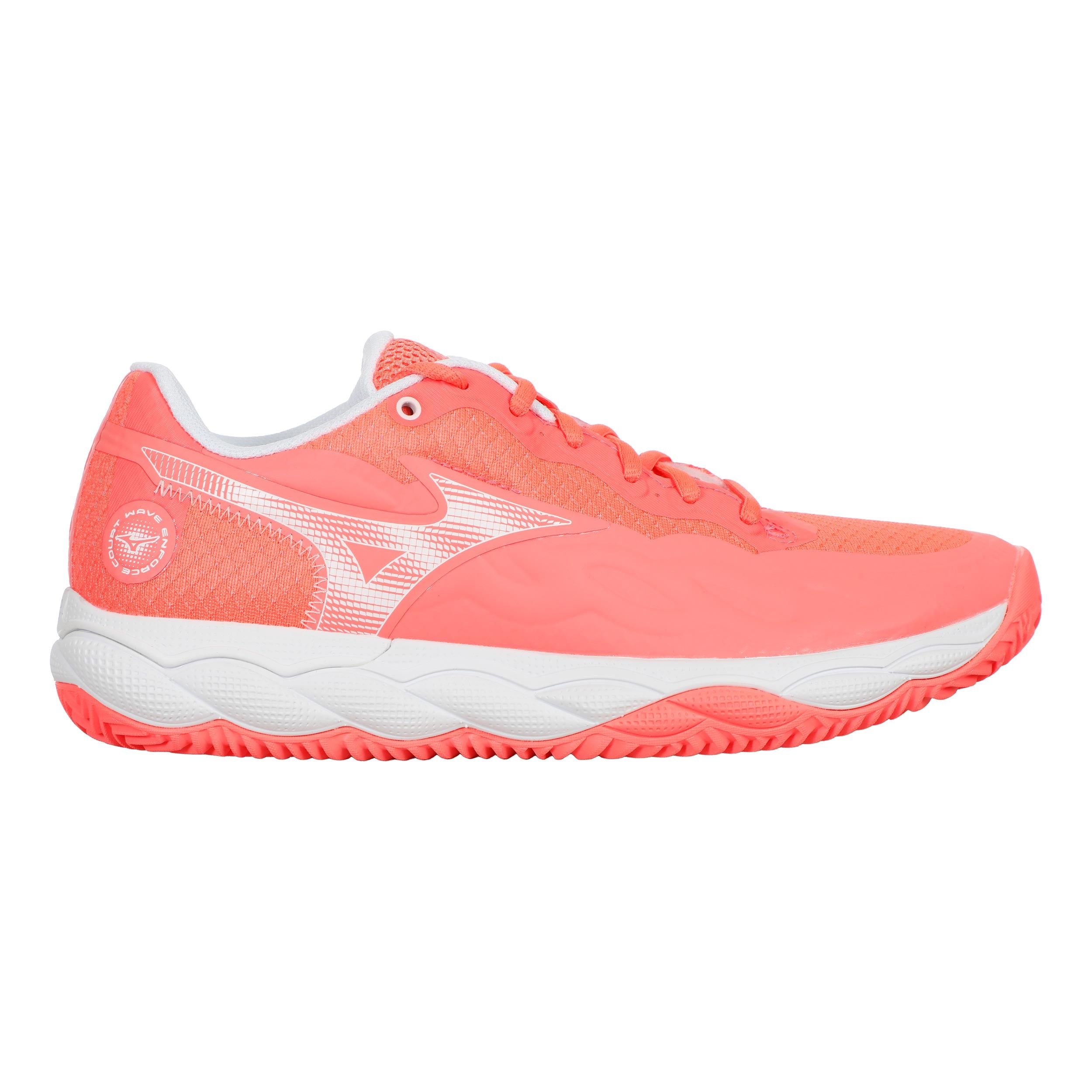 Mizuno Wave Enforce Court Zapatilla tierra batida Mujeres - coral, blanco