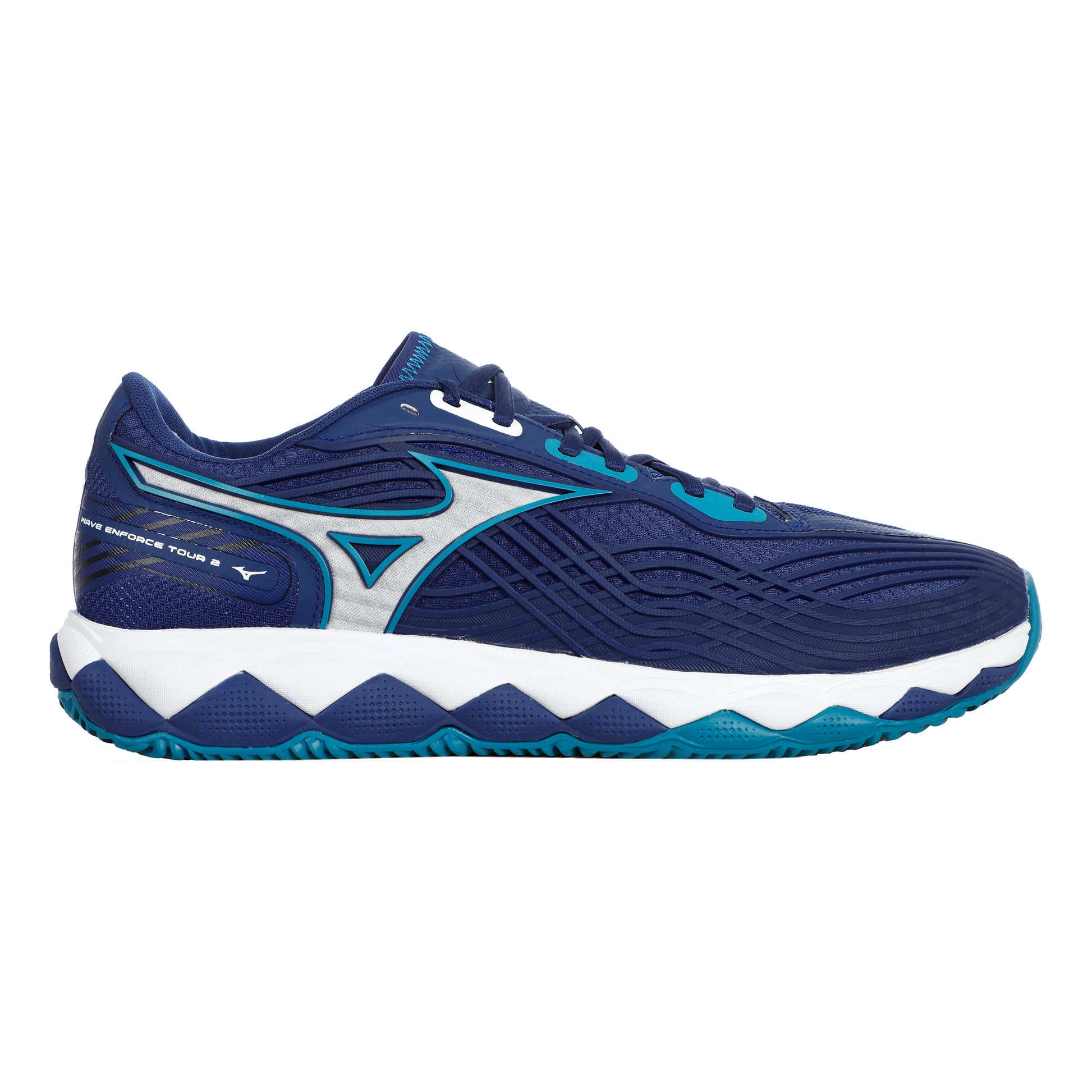 Mizuno Wave Enforce Tour 2 Zapatilla Tierra Batida Hombres-Azul,Blanco