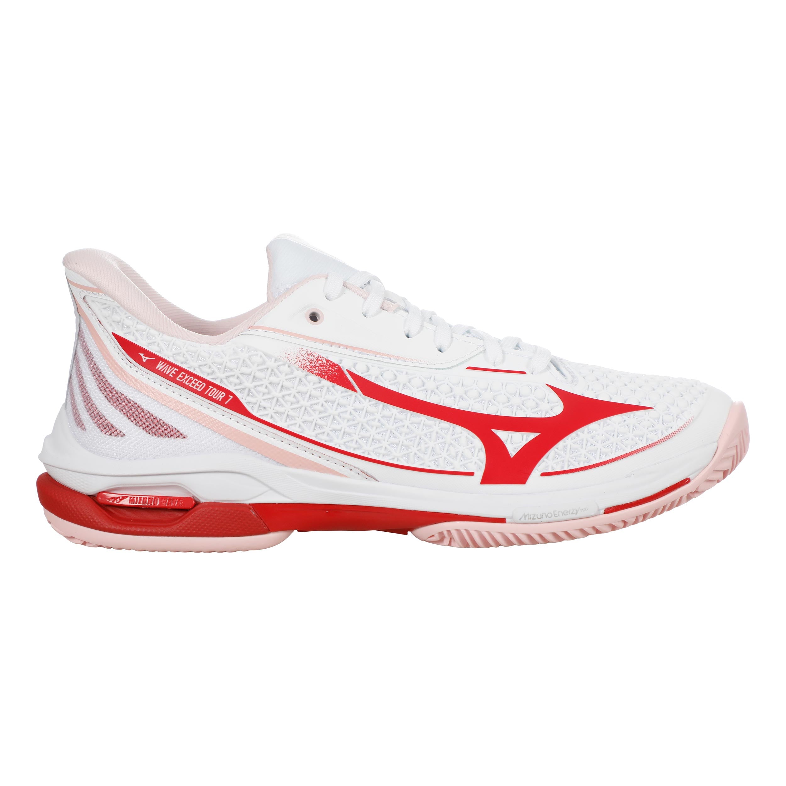Mizuno Wave Exceed Tour 7 Zapatilla tierra batida Mujeres - blanco, rojo
