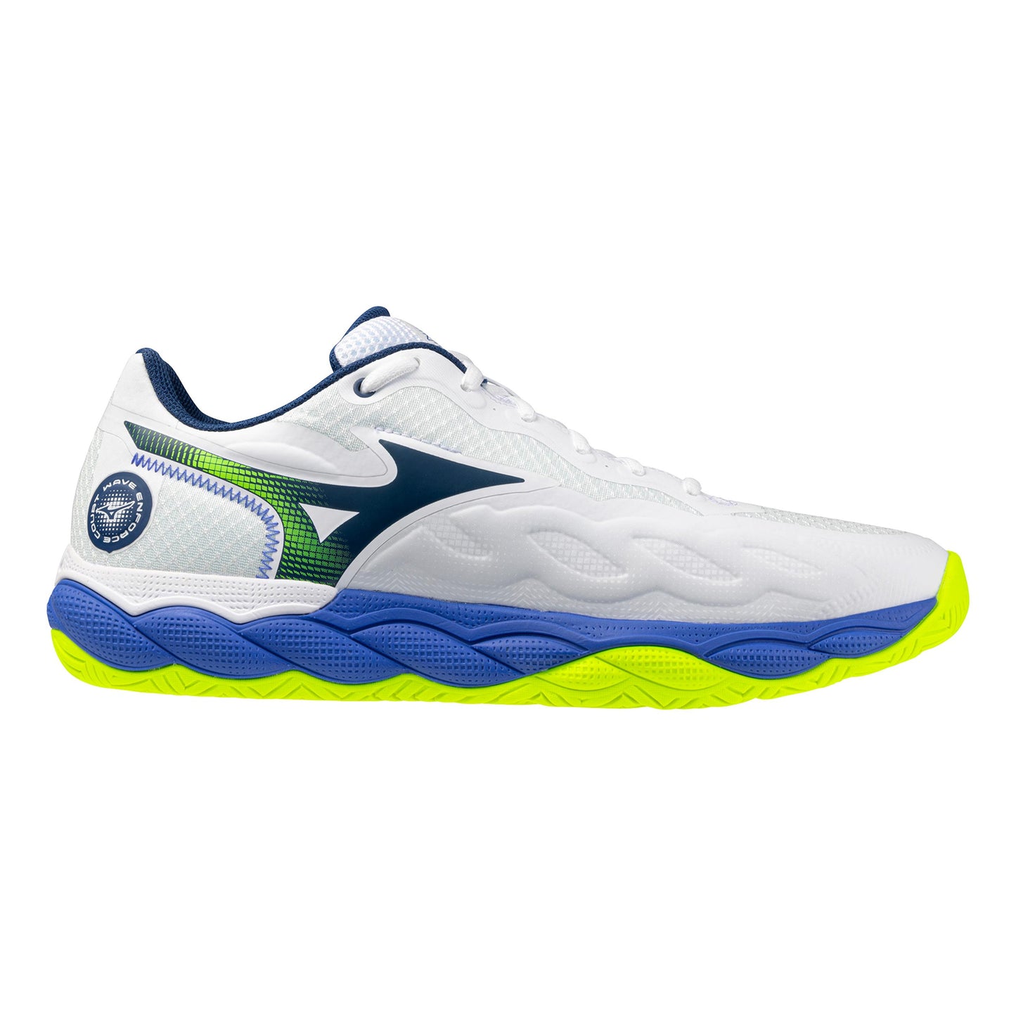 Mizuno Wave Enforce Court Zapatilla todas las superficies Hombres - blanco, Azul cobalto