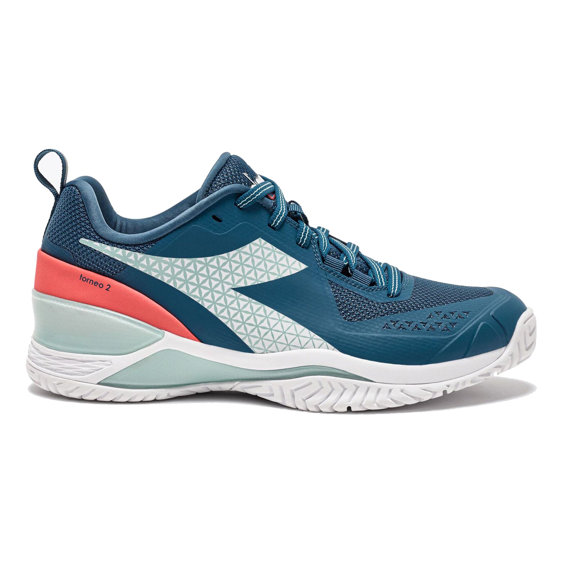 Diadora Blushield Torneo 2 Zapatilla Todas Las Superficies Mujeres-Color Petróleo,Mint