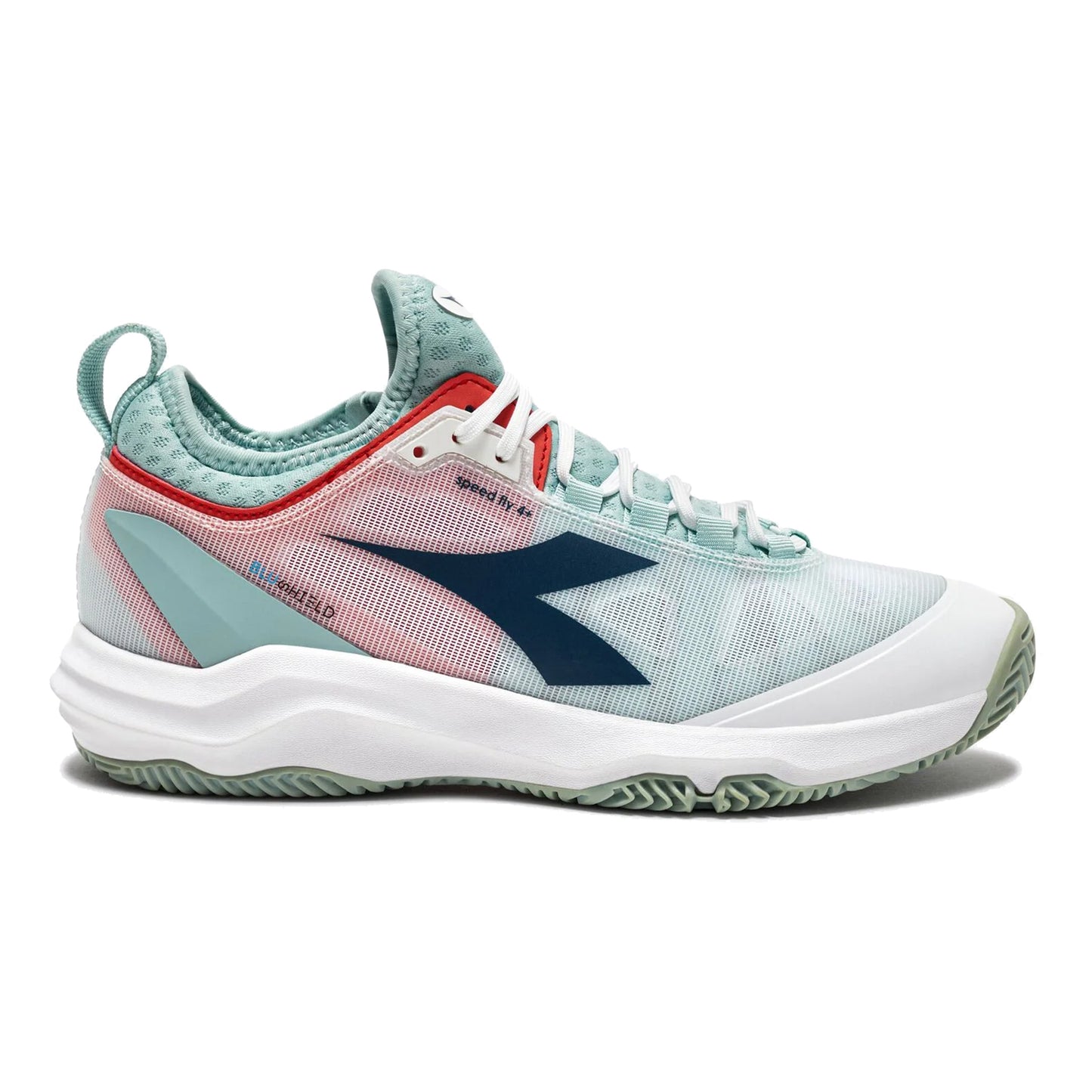 Diadora Speed Blushield Fly 4 + Zapatilla Tierra Batida Mujeres-Blanco,Mint