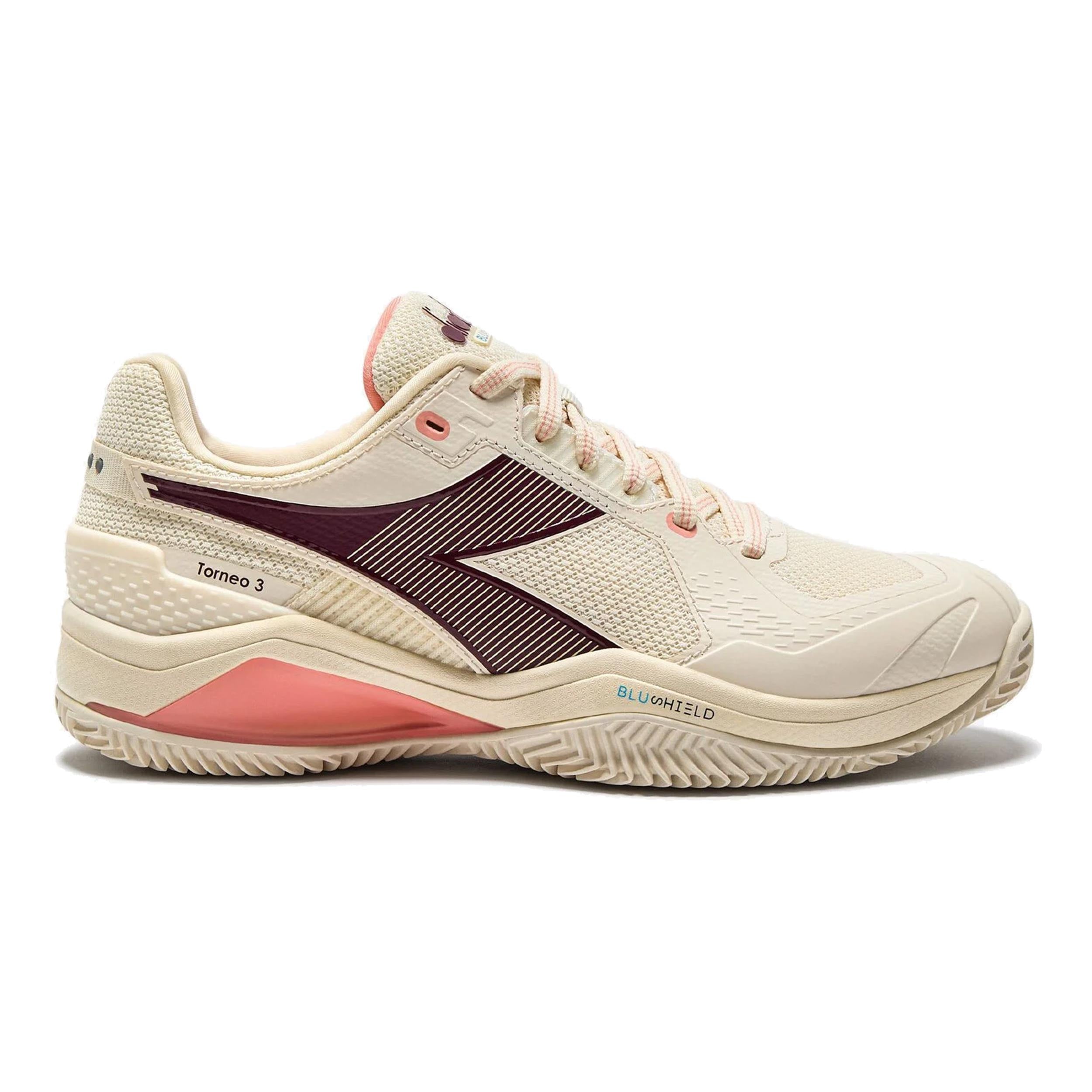 Diadora Blushield Torneo 3 Zapatilla tierra batida Mujeres-blanco,rojo oscuro