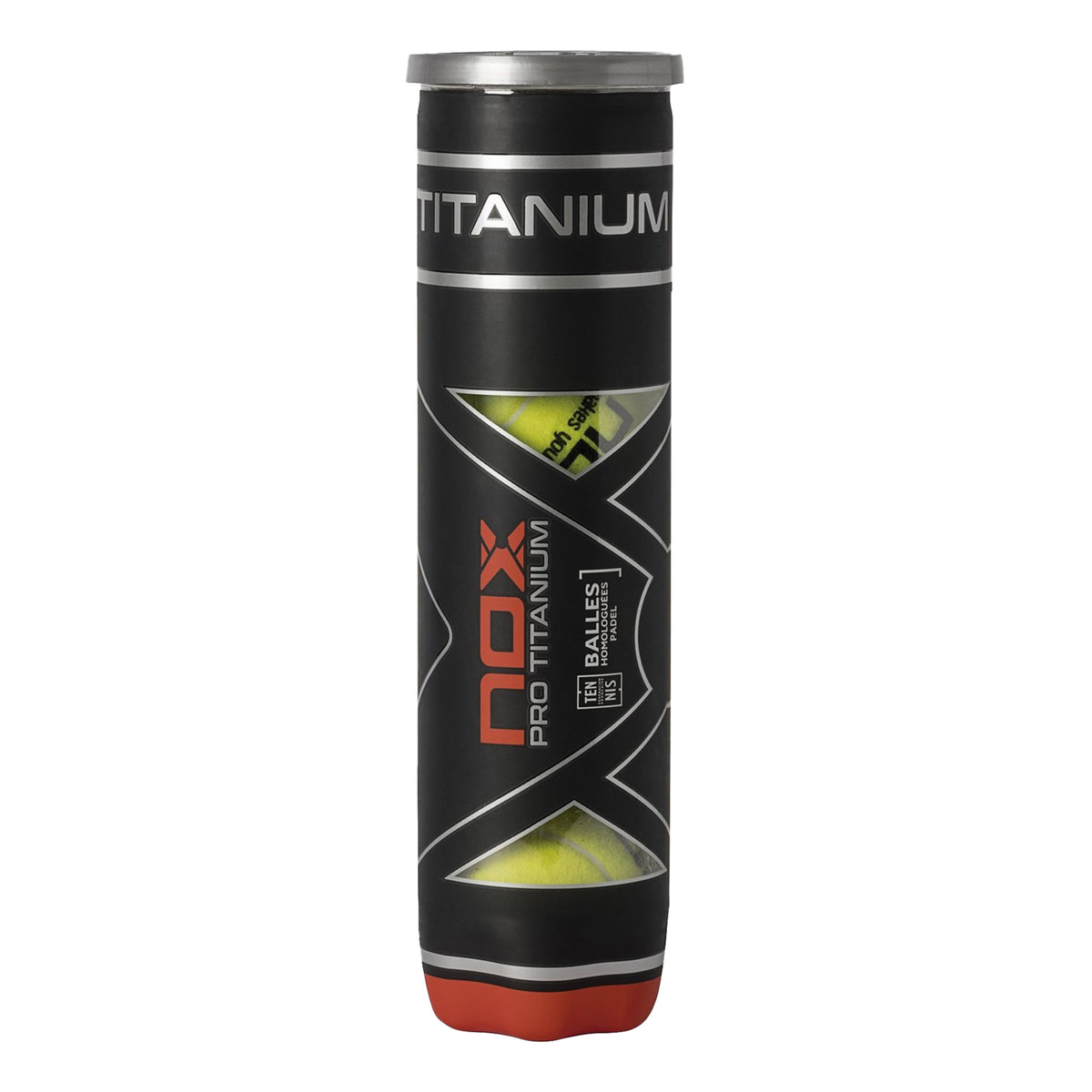 NOX Pro Titanium Bote de 4 pelotas