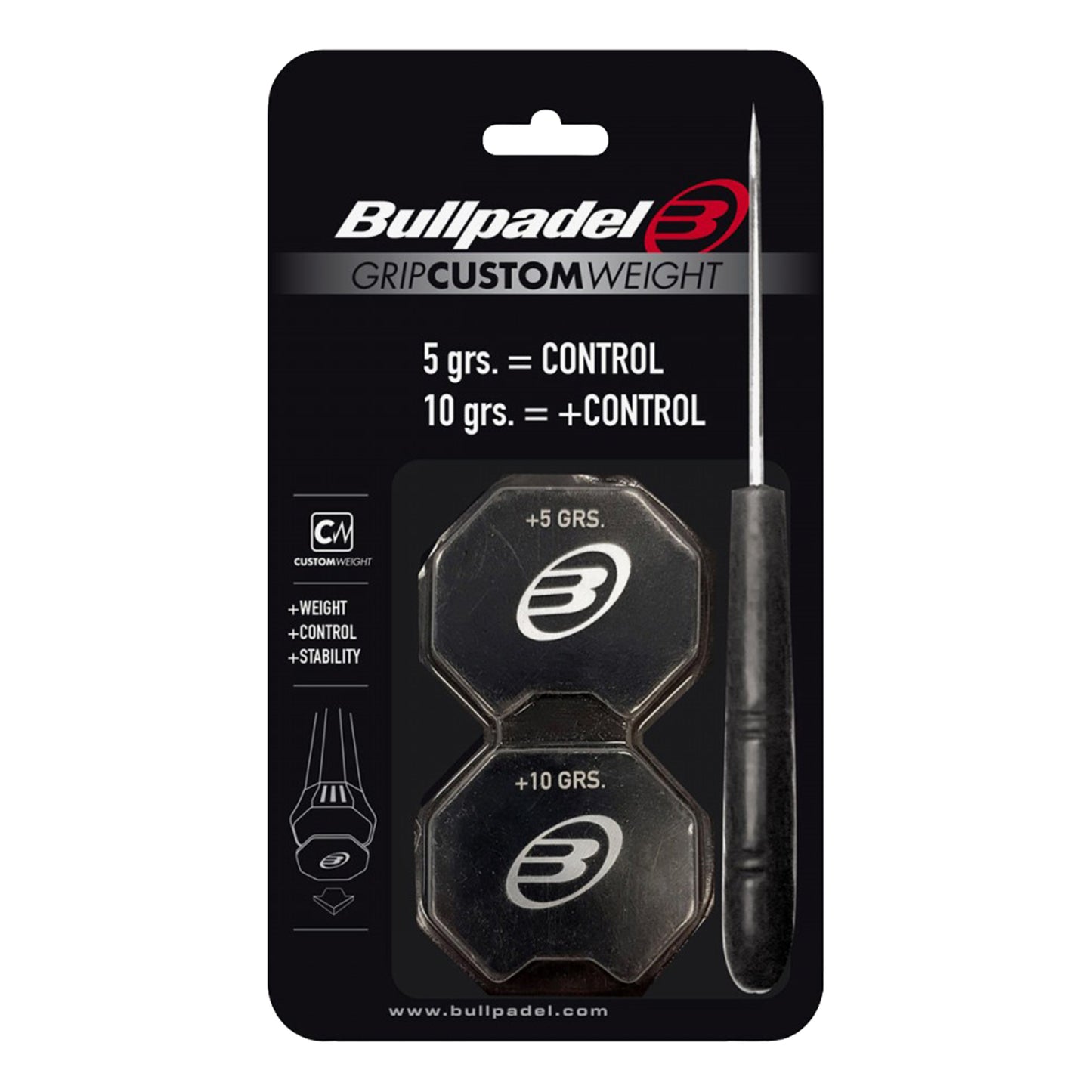 Bullpadel GRIP CUSTOM 5/10 Gr Cinta De Plomo-Negro