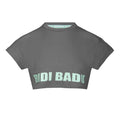 Abdominis Crop Move Camiseta De Manga Corta Mujeres-Gris