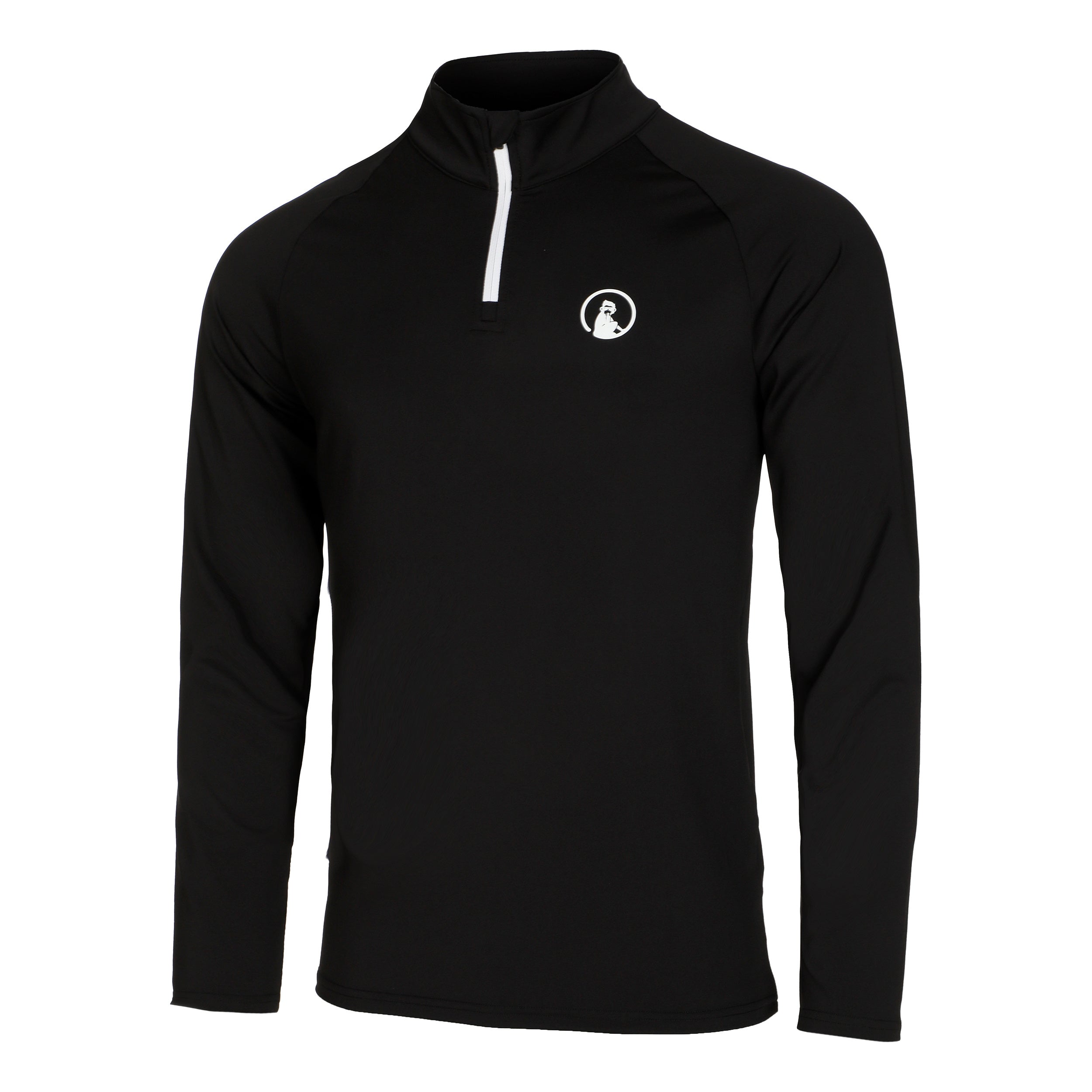 Quiet Please Big Serve 1/4 Zip Camiseta De Manga Larga Hombres-Negro,Blanco