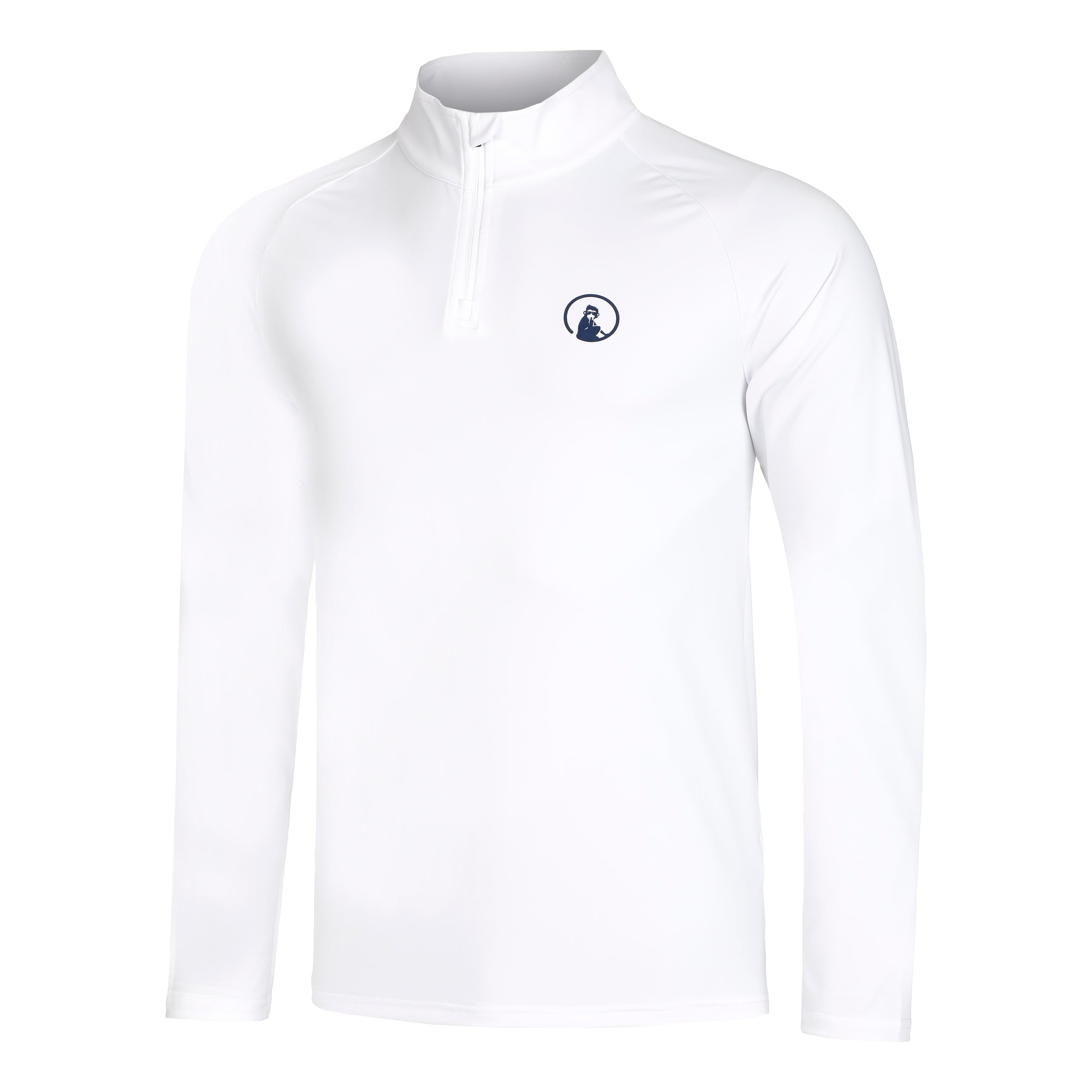 Quiet Please Big Serve 1/4 Zip Camiseta De Manga Larga Hombres-Blanco