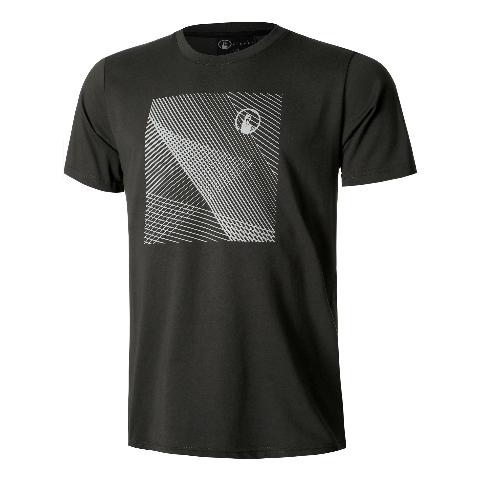 Quiet Please Square Lines Camiseta de manga corta Hombres - antracita,