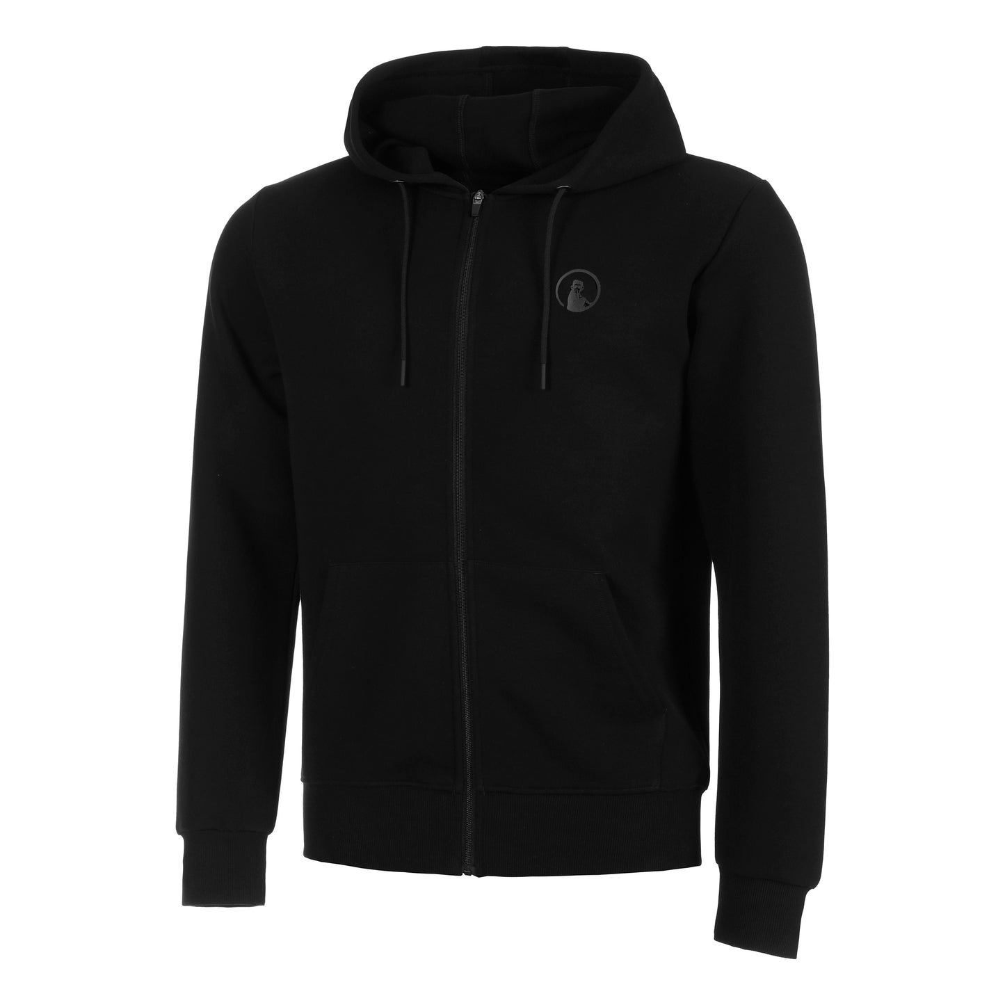 Quiet Please Tonal Core Zip Sudadera Con Cremallera Hombres-Negro