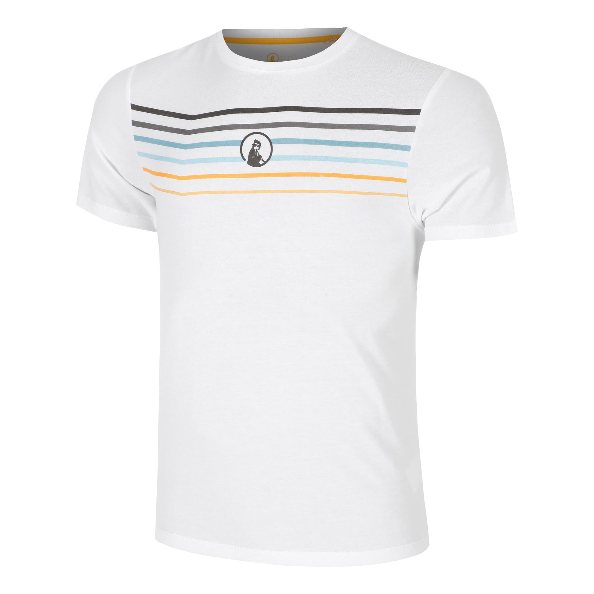 Quiet Please Endlessly Trainings Stripe Camiseta De Manga Corta Hombres-Blanco,Multicolor