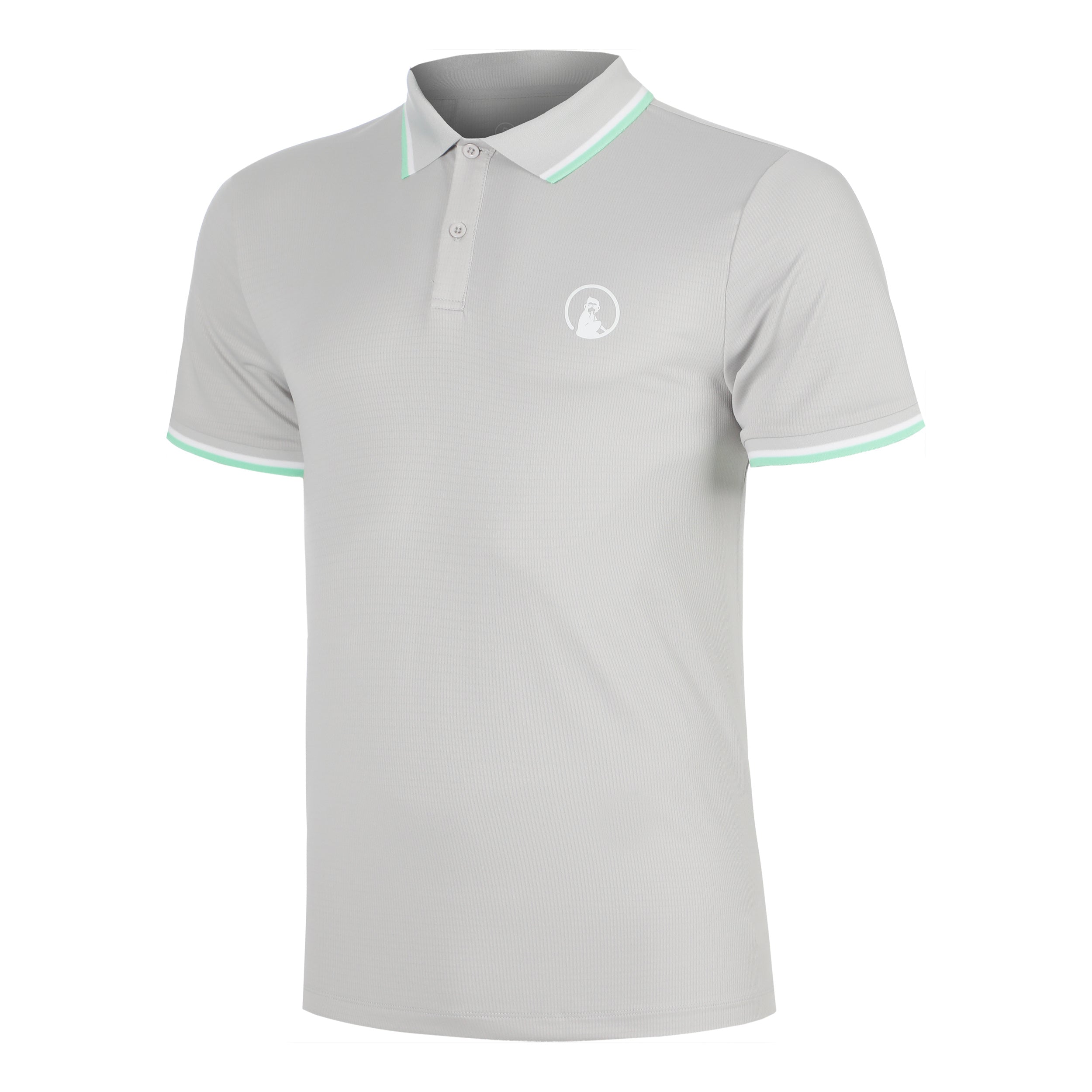 Quiet Please Joy Tournament Tipping Polo Hombres - gris, blanco