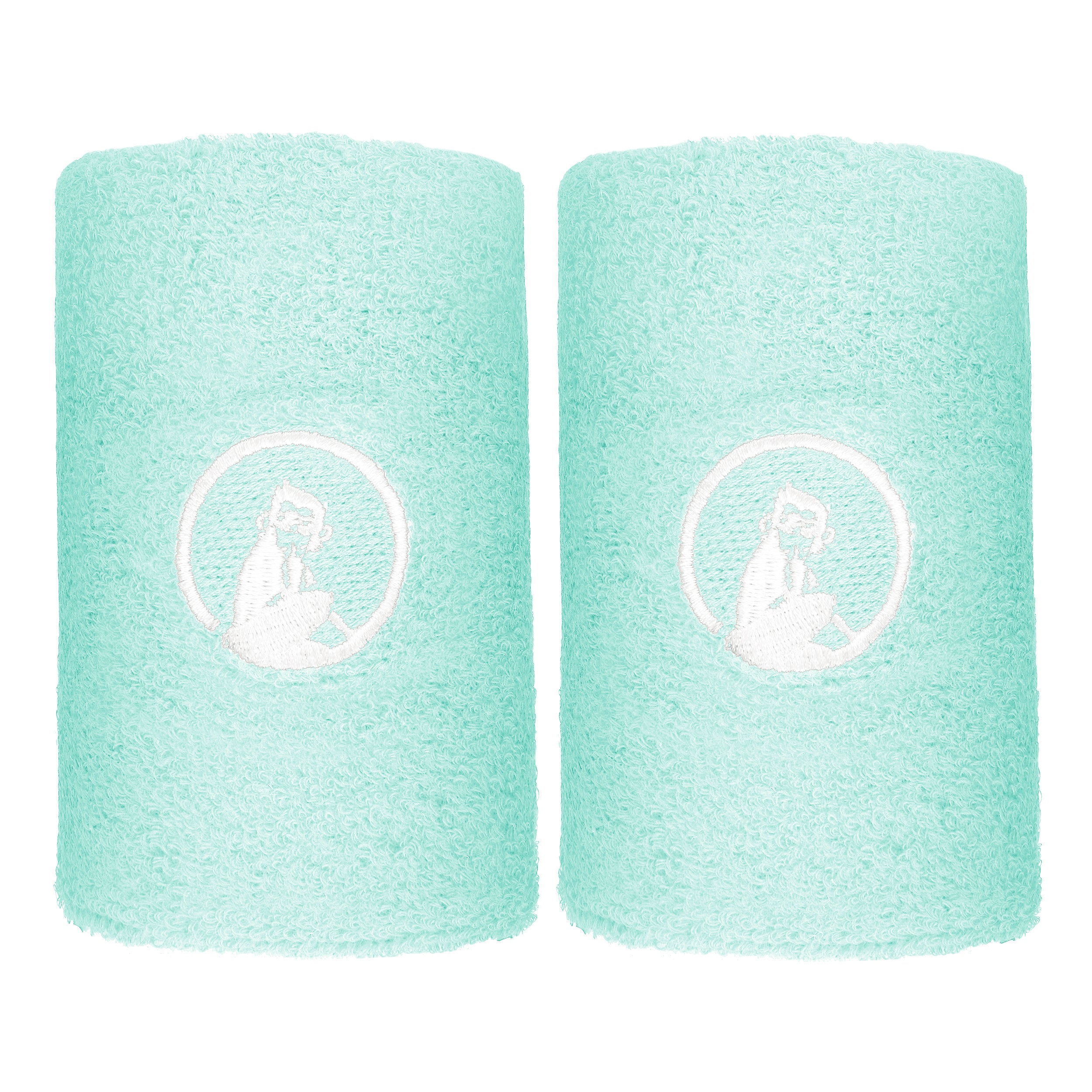 Quiet Please Cinta para sudor Pack de 2 largo - turquesa, blanco