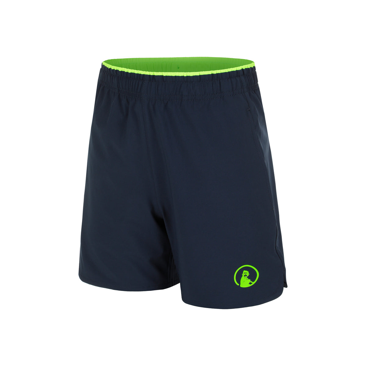 Quiet Please Smash Shorts Chicos - azul oscuro, verde neón