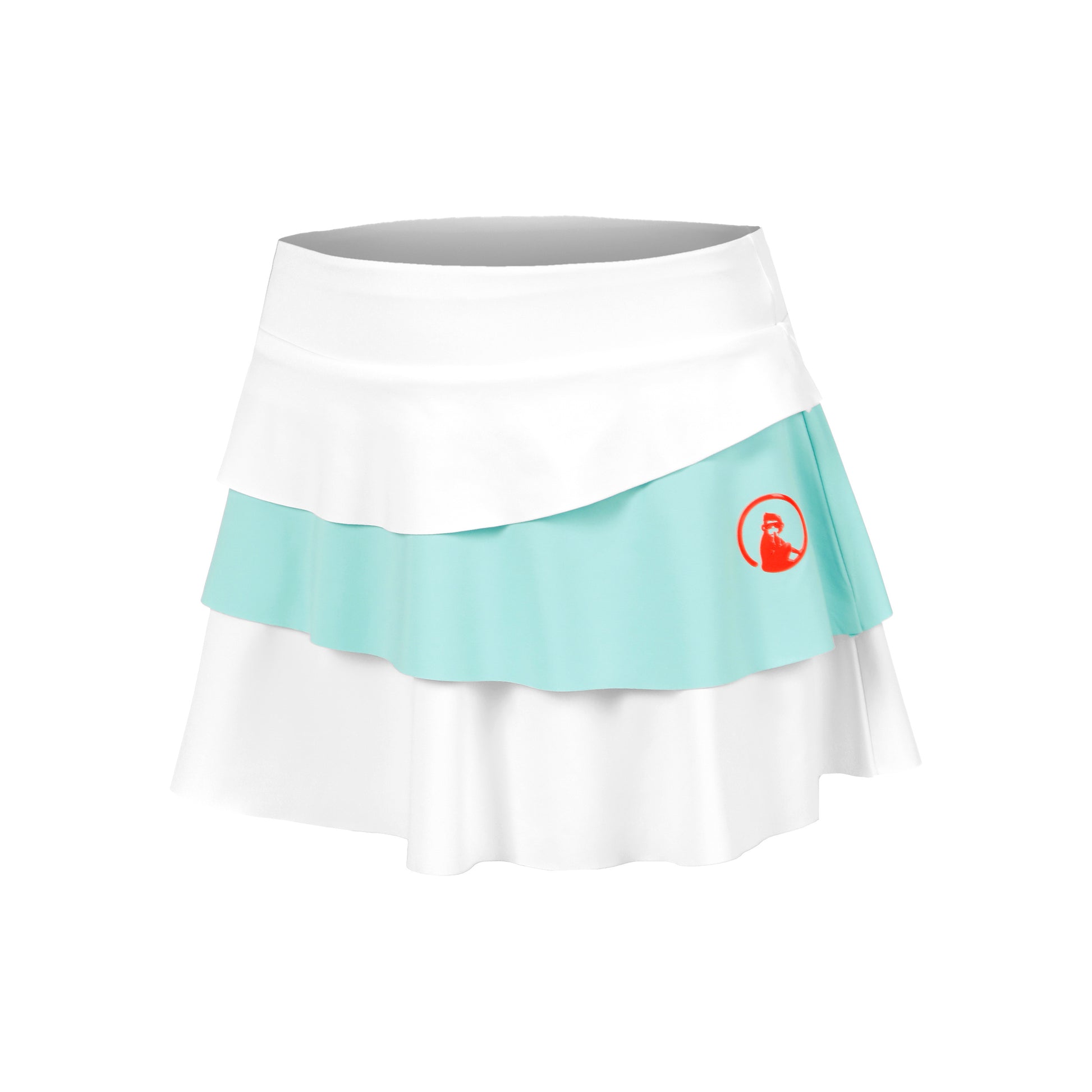 Quiet Please Wild Flounce Falda Chicas-Blanco,Turquesa