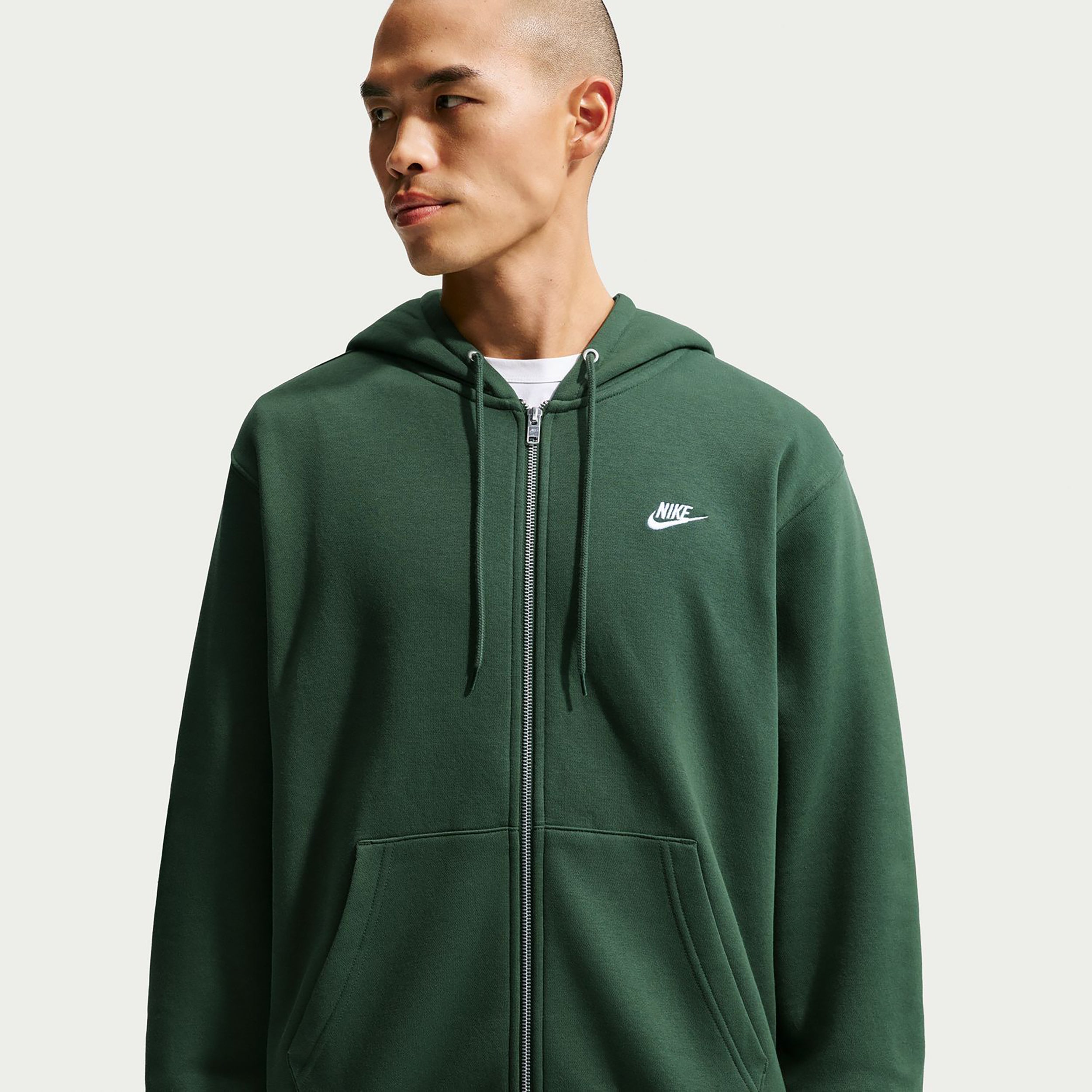 Nike Club Bb Full-Zip Sudadera con cremallera Hombres - verde oscuro