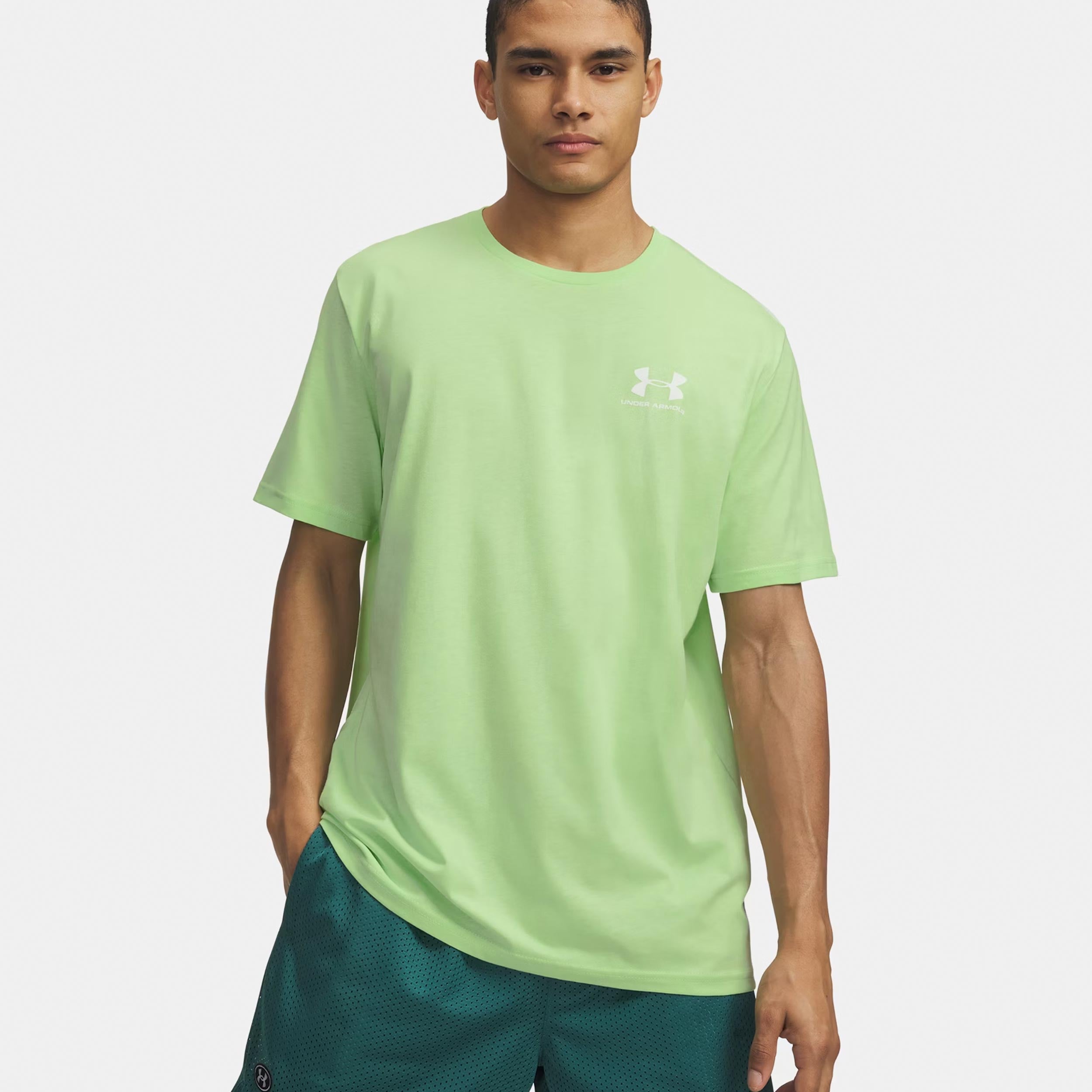Under Armour Sportstyle Left Chef Camiseta de manga corta Hombres-verde, blanco