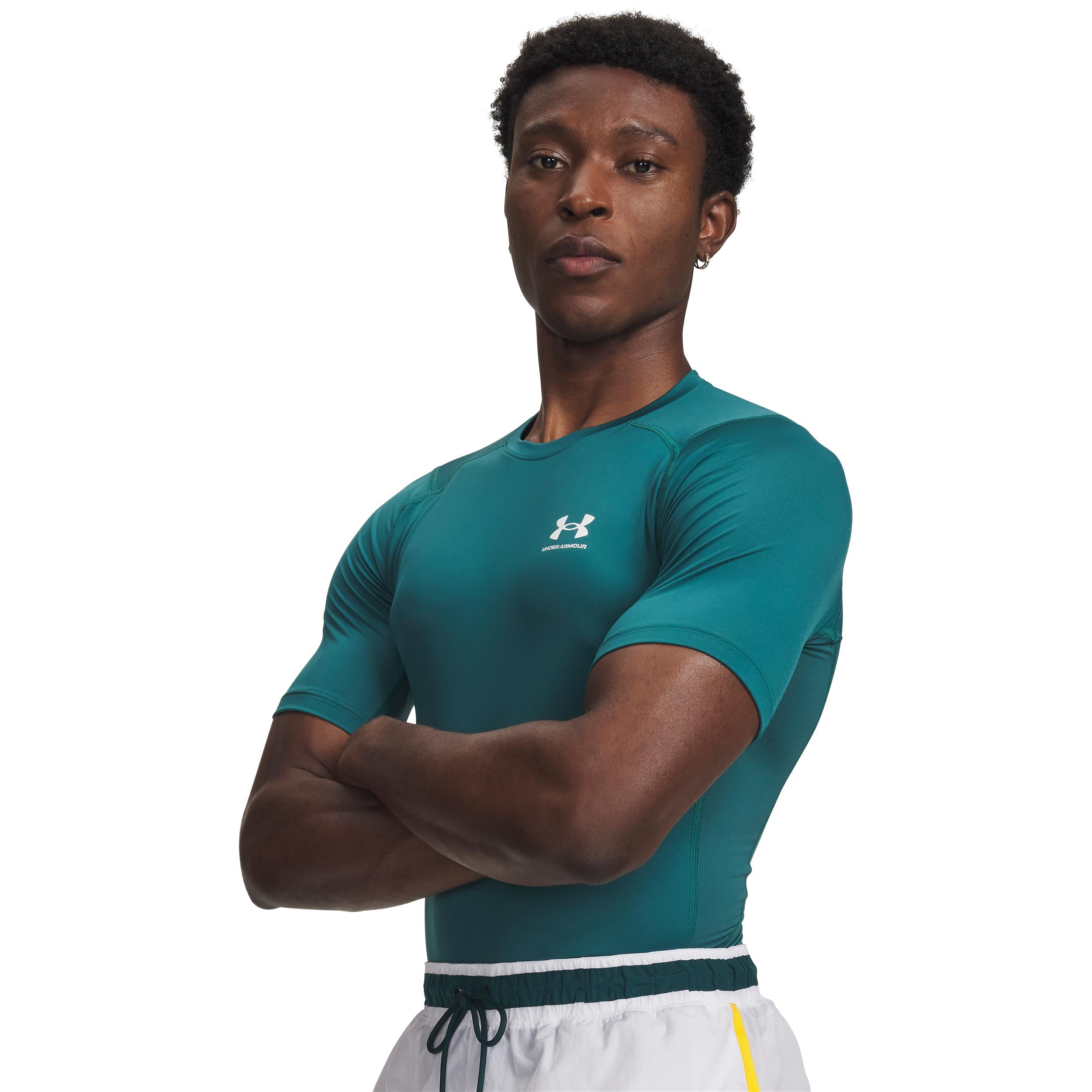 Under Armour Heatgear Comp Camiseta de manga corta Hombres-verde, blanco