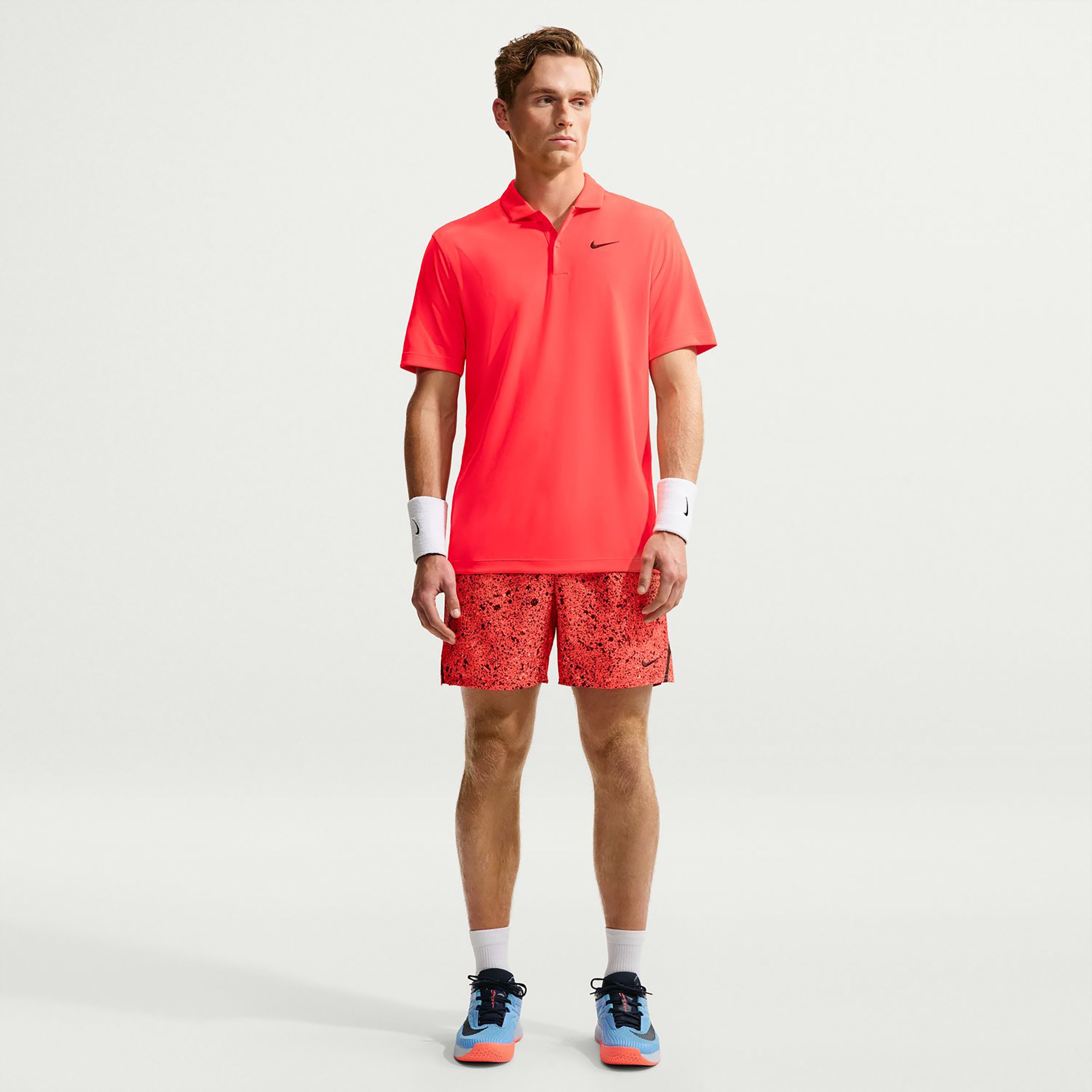 Nike Dri-Fit Victory Court Solid Polo Hombres - rojo, negro
