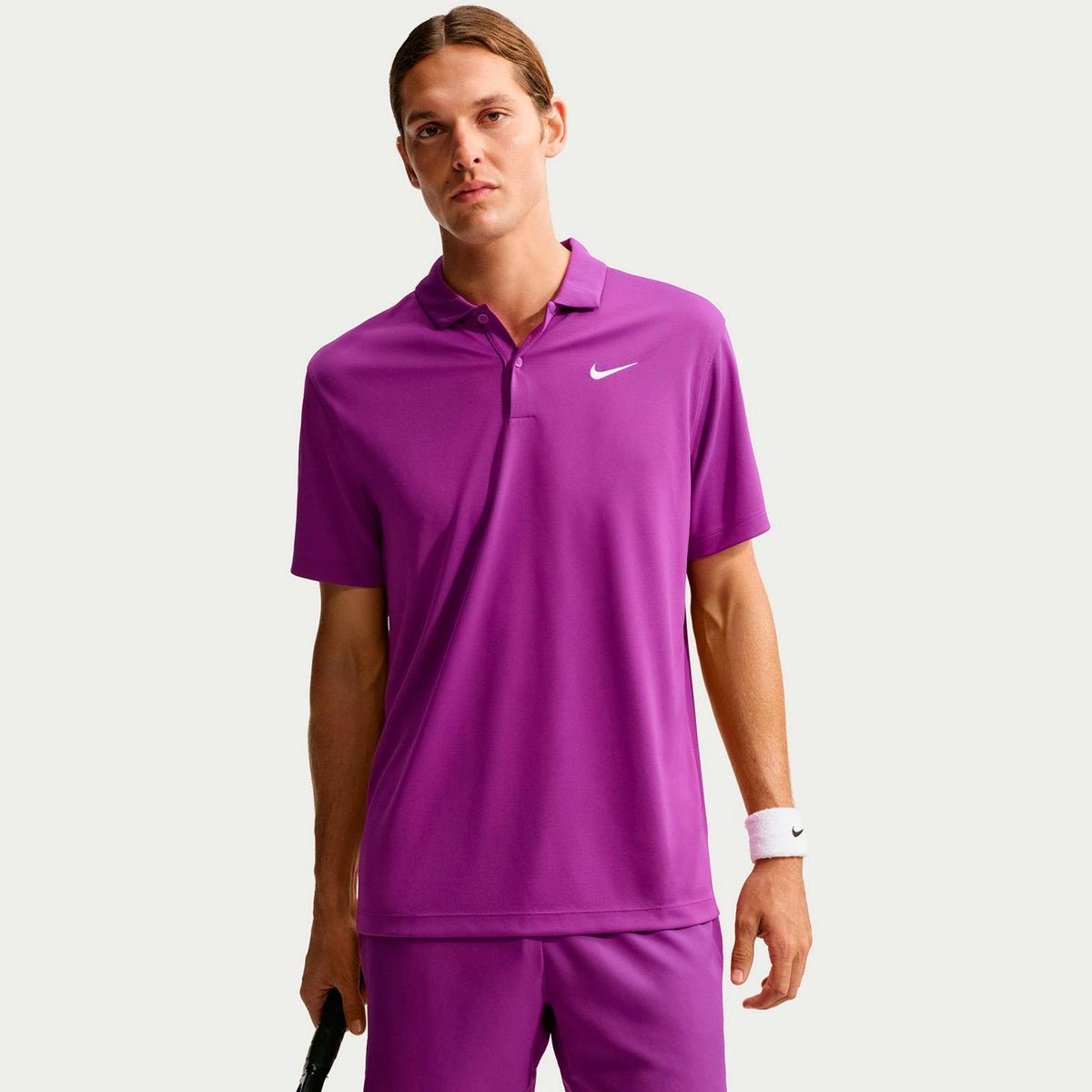 Nike Dri-Fit Victory Court Solid Polo Hombres - lila, blanco
