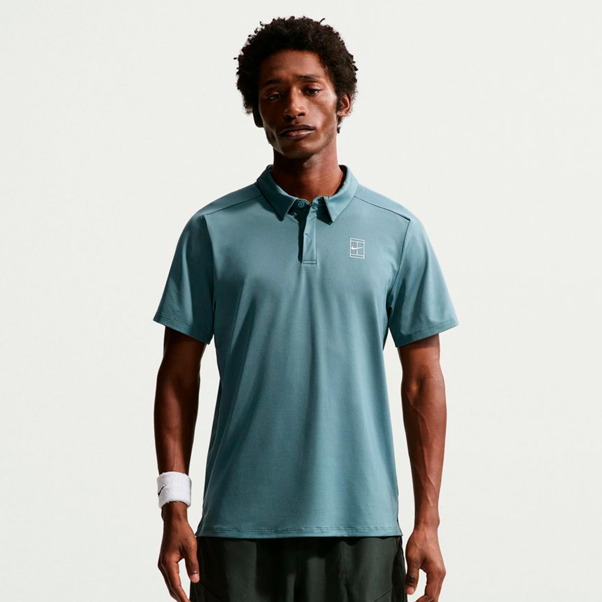 Nike Jannik Sinner Court Dri-FIT Advantage Polo Hombres - azul-gris