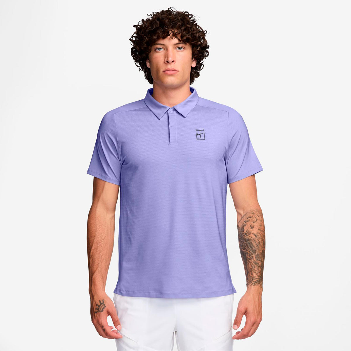 Nike Court Dri-FIT Advantage Polo Hombres - morado, gris oscuro