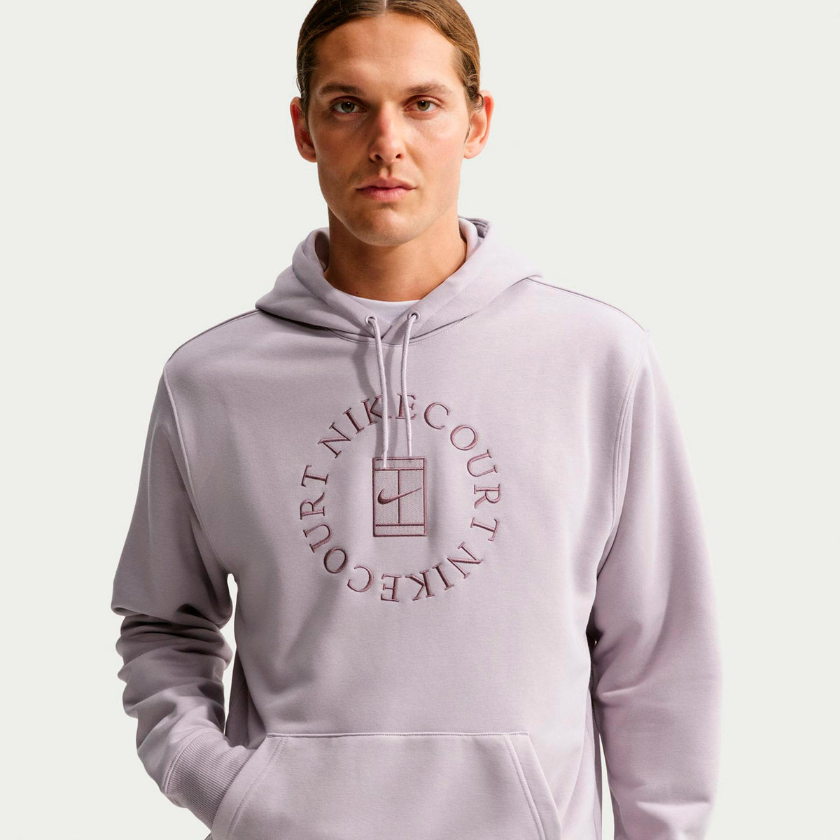Nike Court Dri-Fit Heritage Sudadera con capucha Hombres - gris, morado