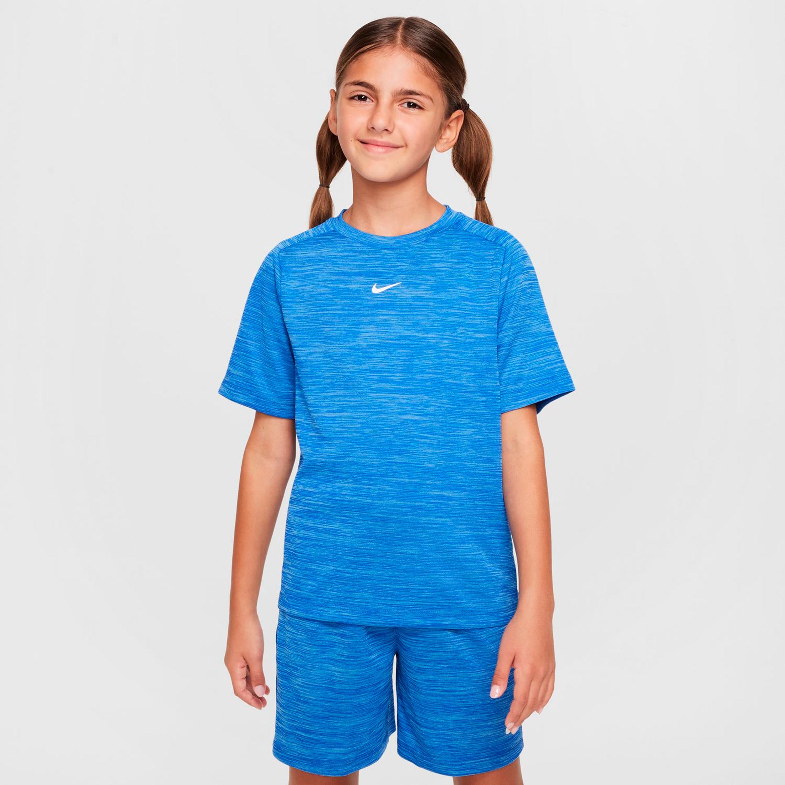 Nike Dri-FIT Multi Heather Camiseta de manga corta Niños-azul, blanco