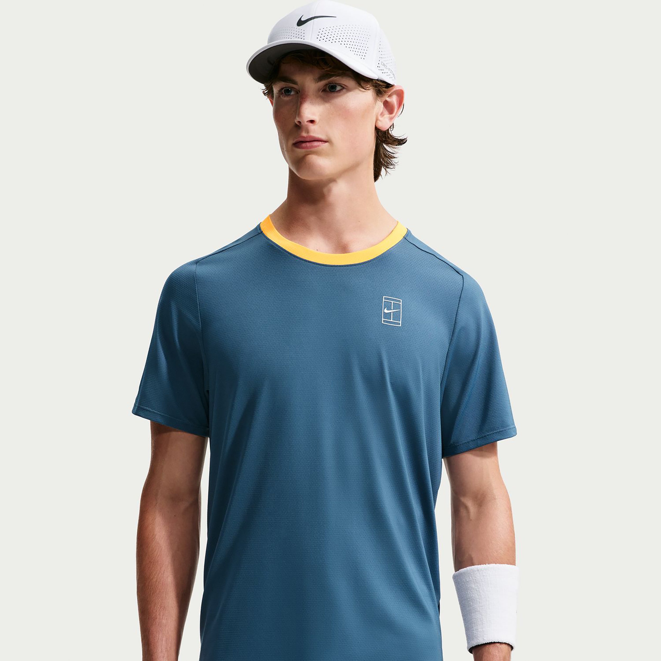 Nike Court Dri-FIT Advantage Camiseta de manga corta Hombres - azul-gris, amarillo