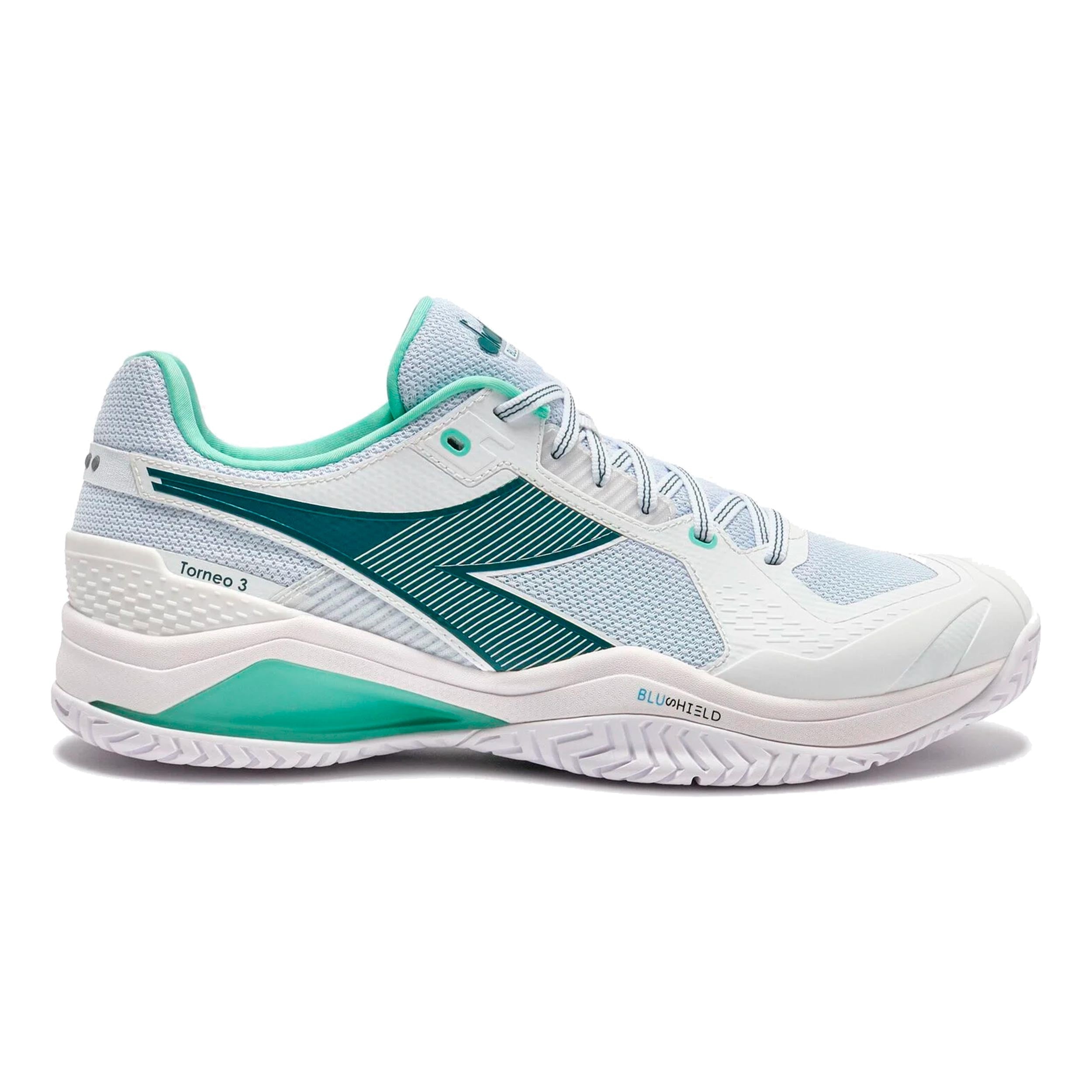 Diadora Blushield Torneo 3 Zapatilla todas las superficies Hombres-blanco, color petróleo
