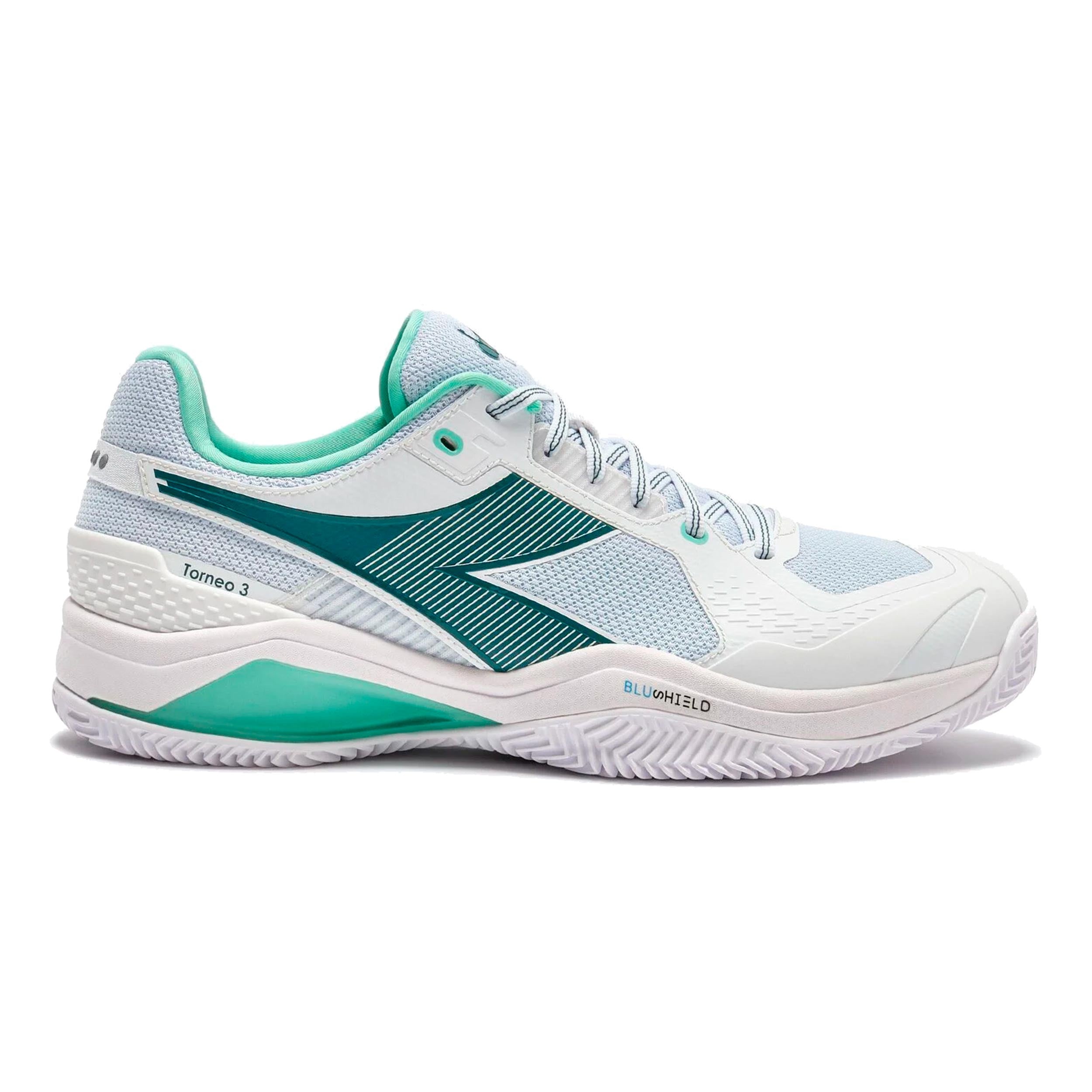 Diadora Blushield Torneo 3 Zapatilla tierra batida Hombres-blanco, color petróleo
