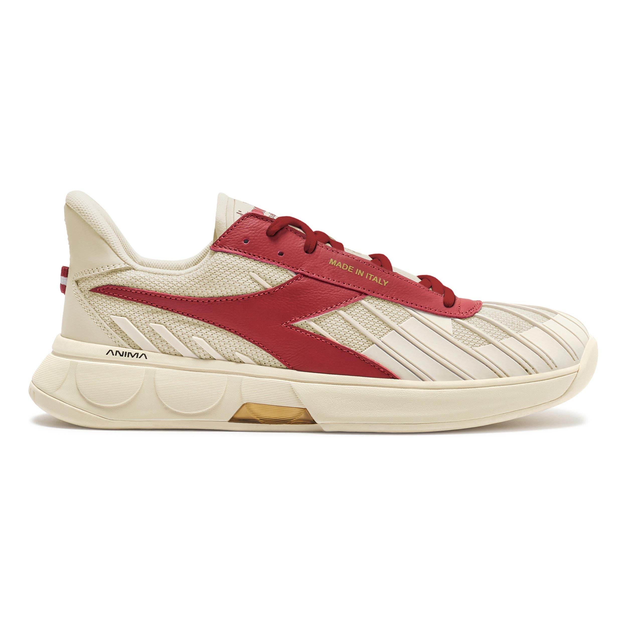 Diadora B. Elite Star made in Italy Zapatilla todas las superficies Hombres-blanco, rojo oscuro