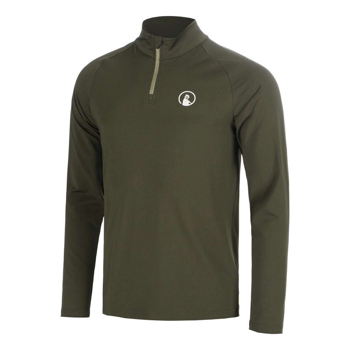 Quiet Please Memories Big Serve 1/4 Zip Camiseta de manga larga Hombres - verde oscuro