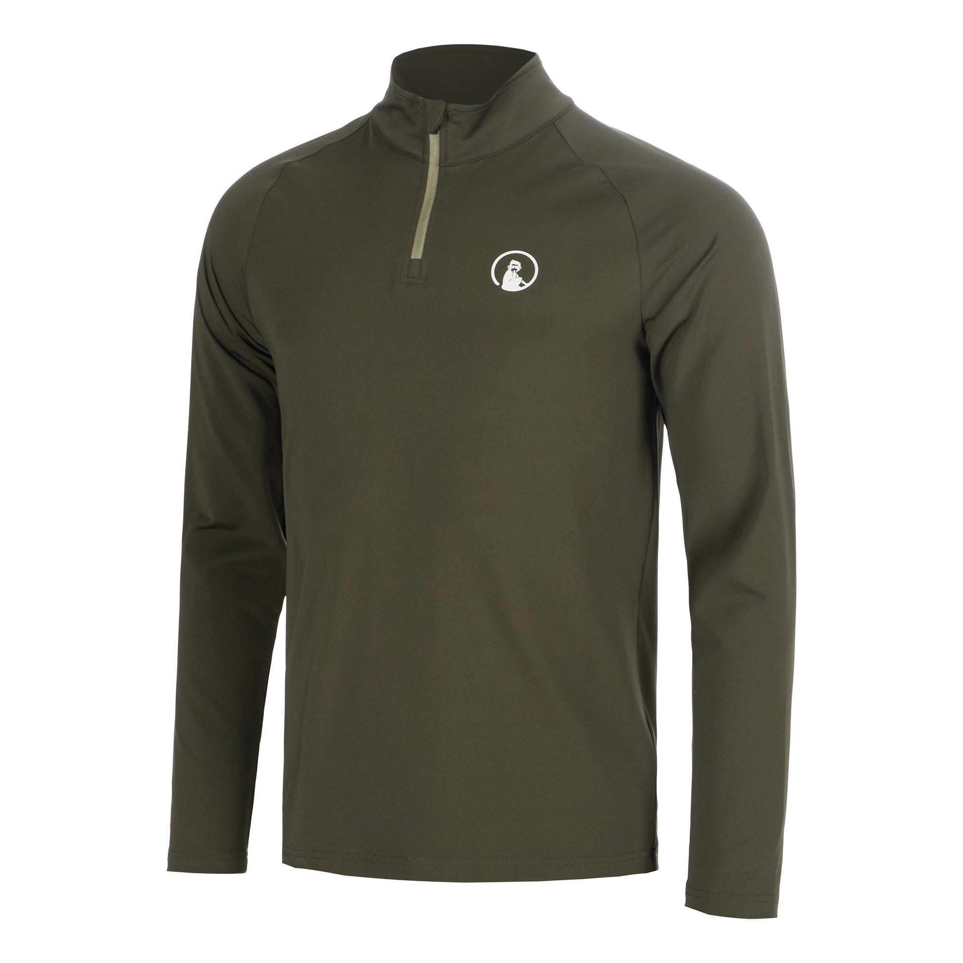 Quiet Please Memories Big Serve 1/4 Zip Camiseta de manga larga Hombres - verde oscuro