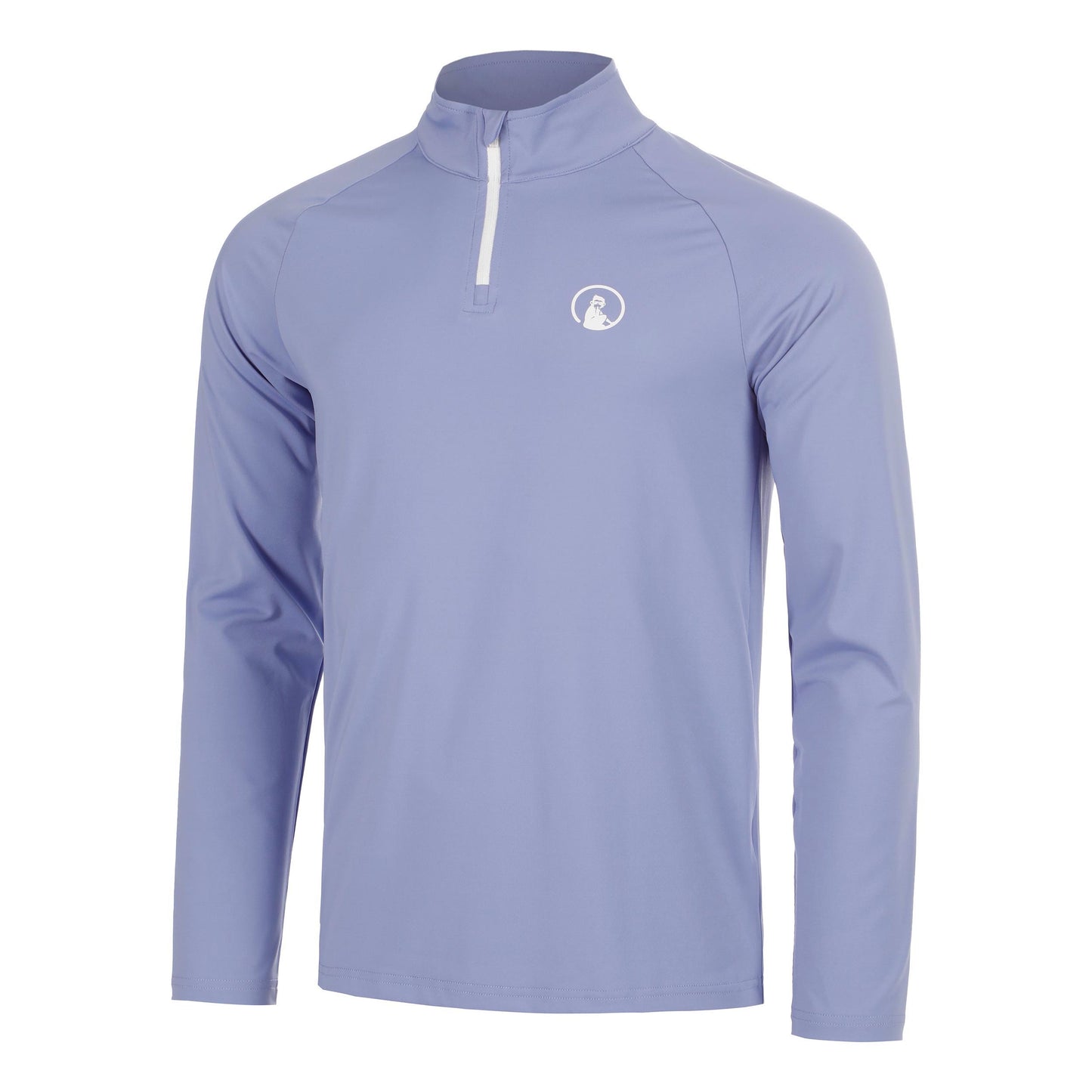 Quiet Please Glow Big Serve 1/4 Zip Camiseta de manga larga Hombres - azul, crema