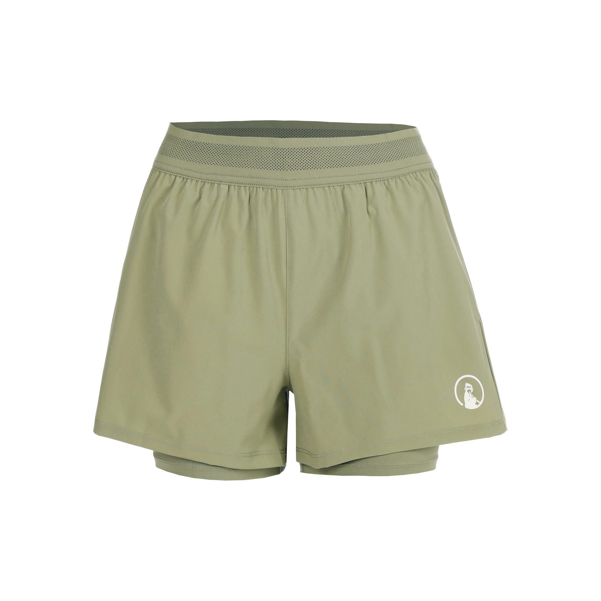 Quiet Please Memories Rematch 2In1 Shorts Mujeres - caqui