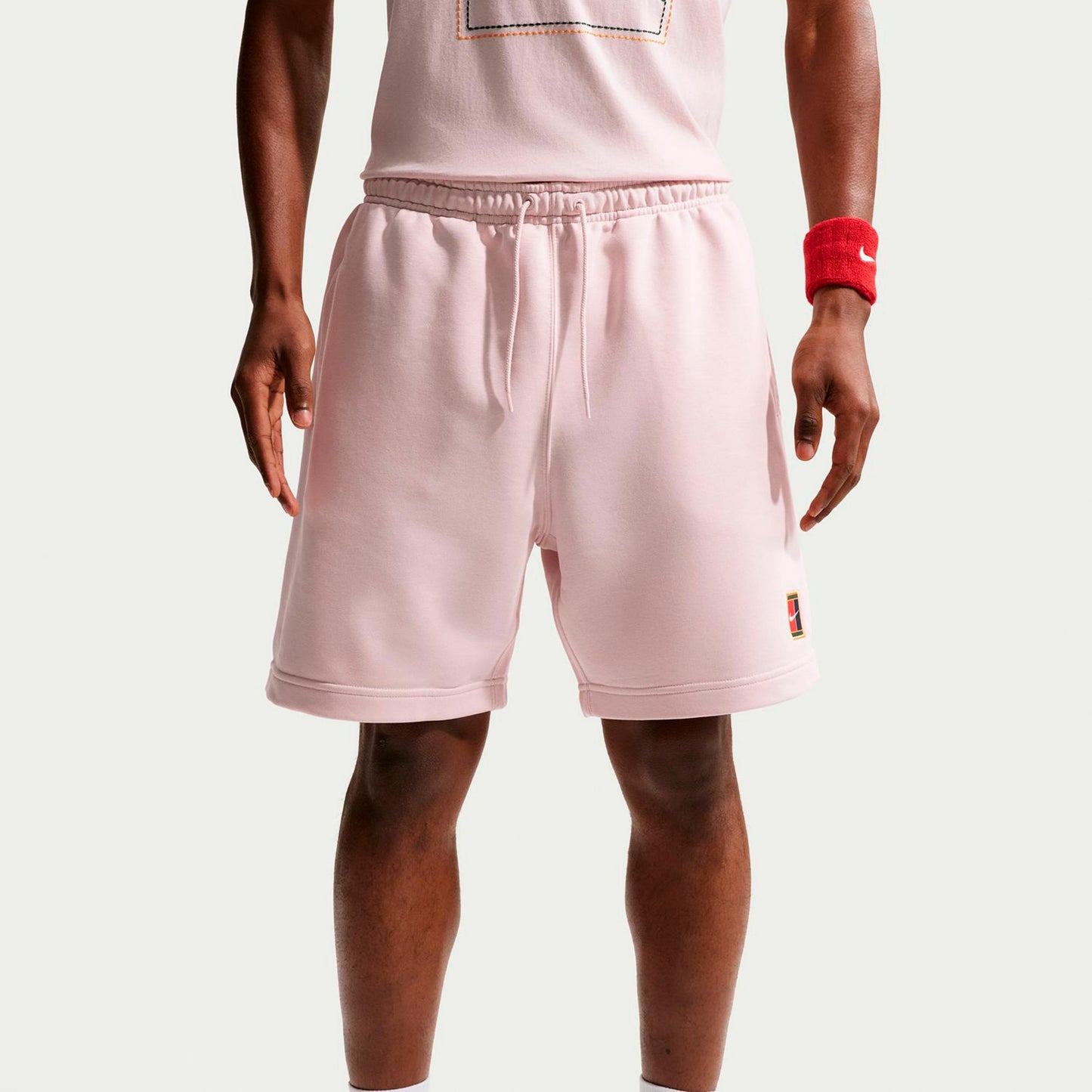 Nike Court Dri-Fit Heritage Fleece Shorts Hombres - rosa viejo