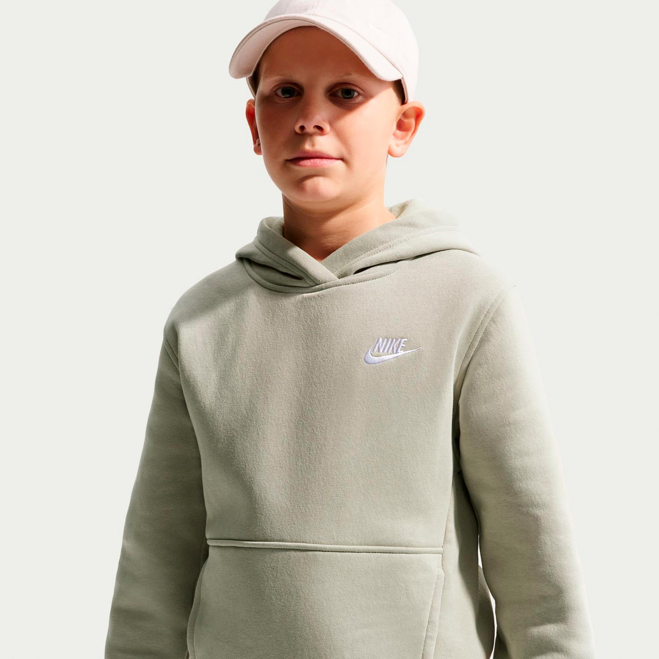 Nike Club Fleece Sudadera con capucha Niños - verde gris