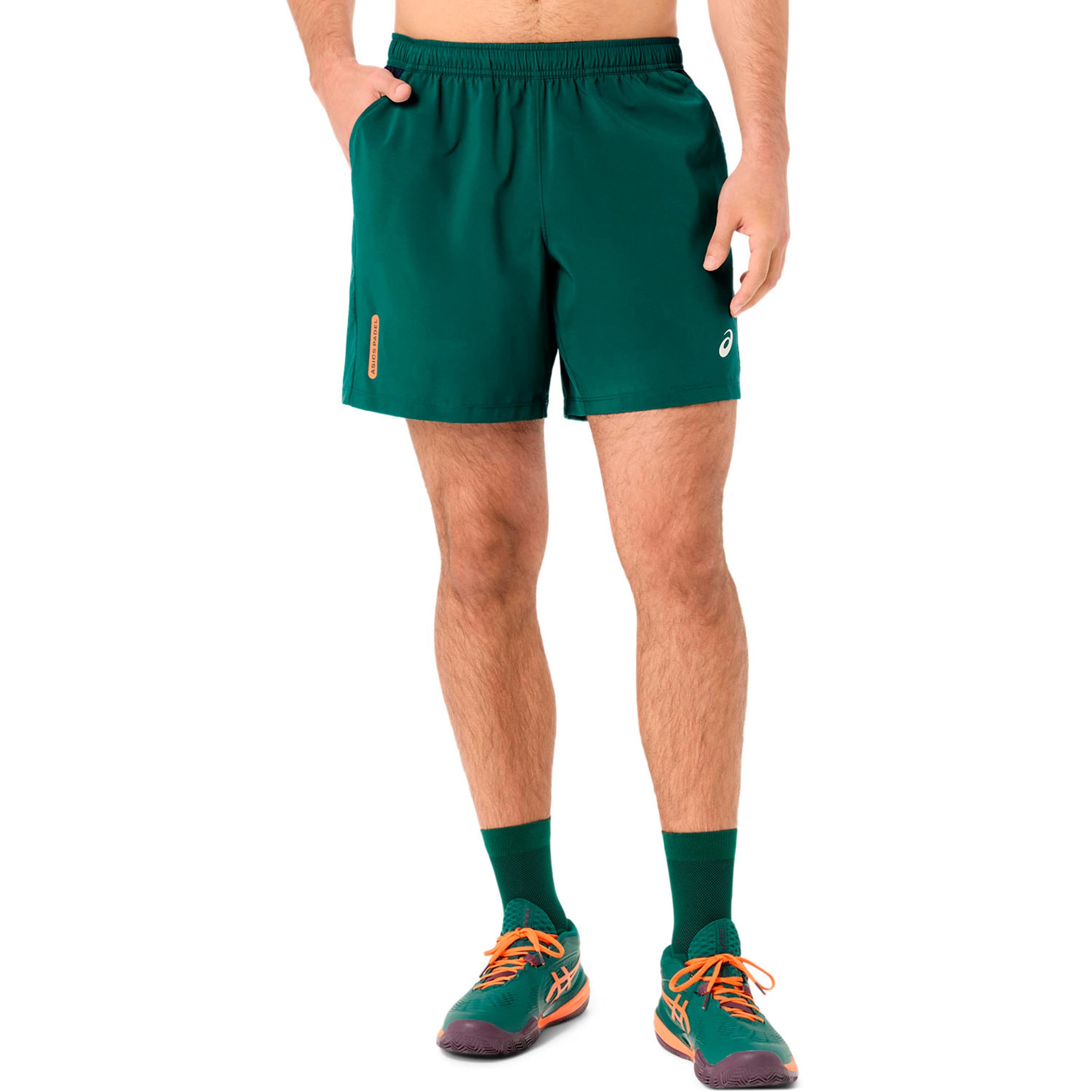 ASICS Court 7in Shorts Hombres - verde oscuro